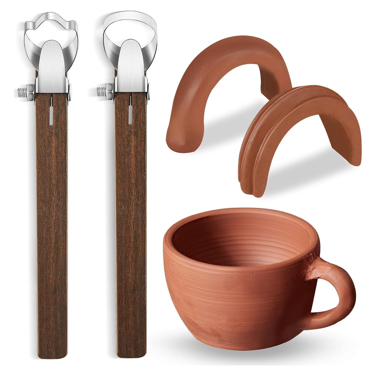 Herramientas de Tallado de Cerámica Therwen - 2 Pcs, Acero Inoxidable