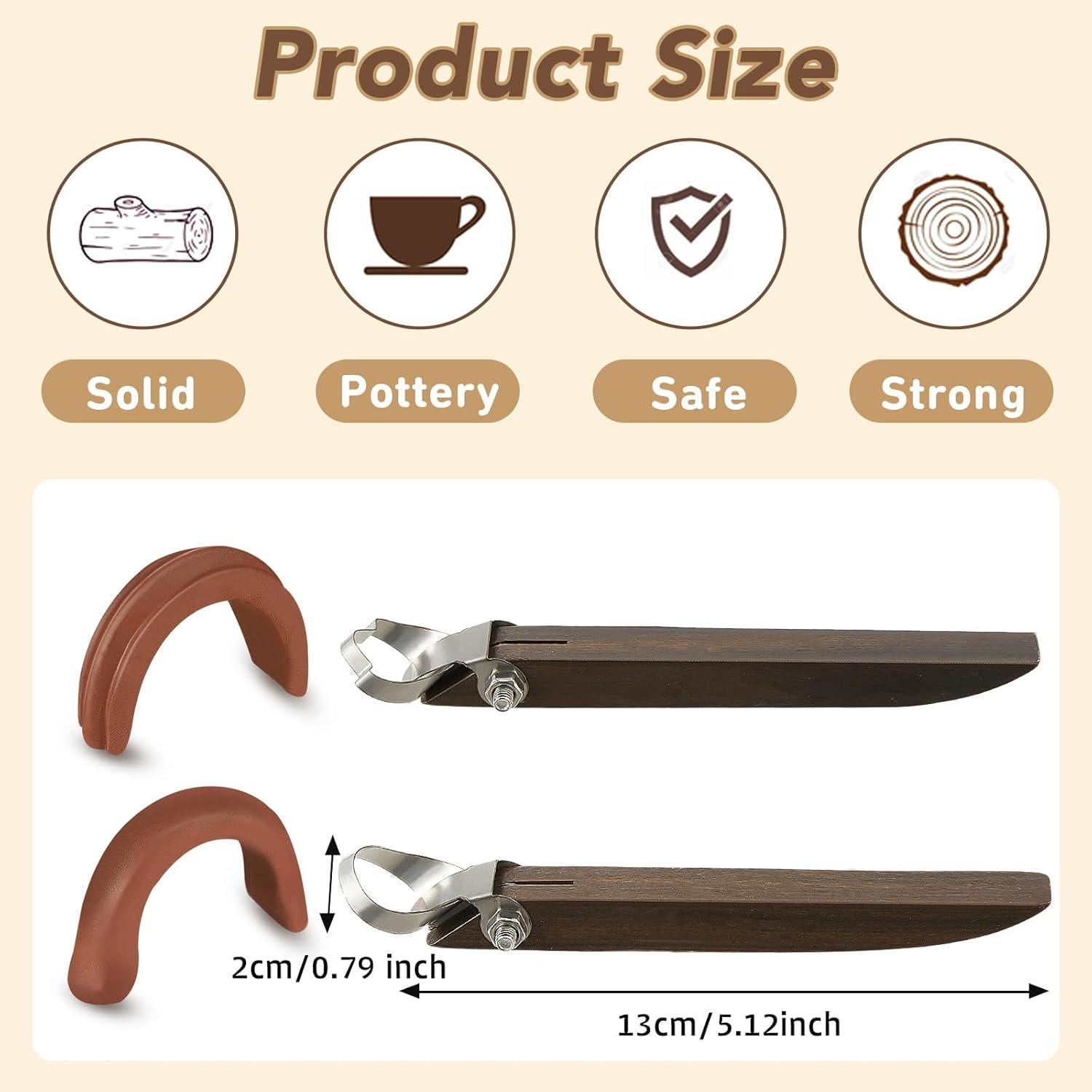 Herramientas de Tallado de Cerámica Therwen - 2 Pcs, Acero Inoxidable