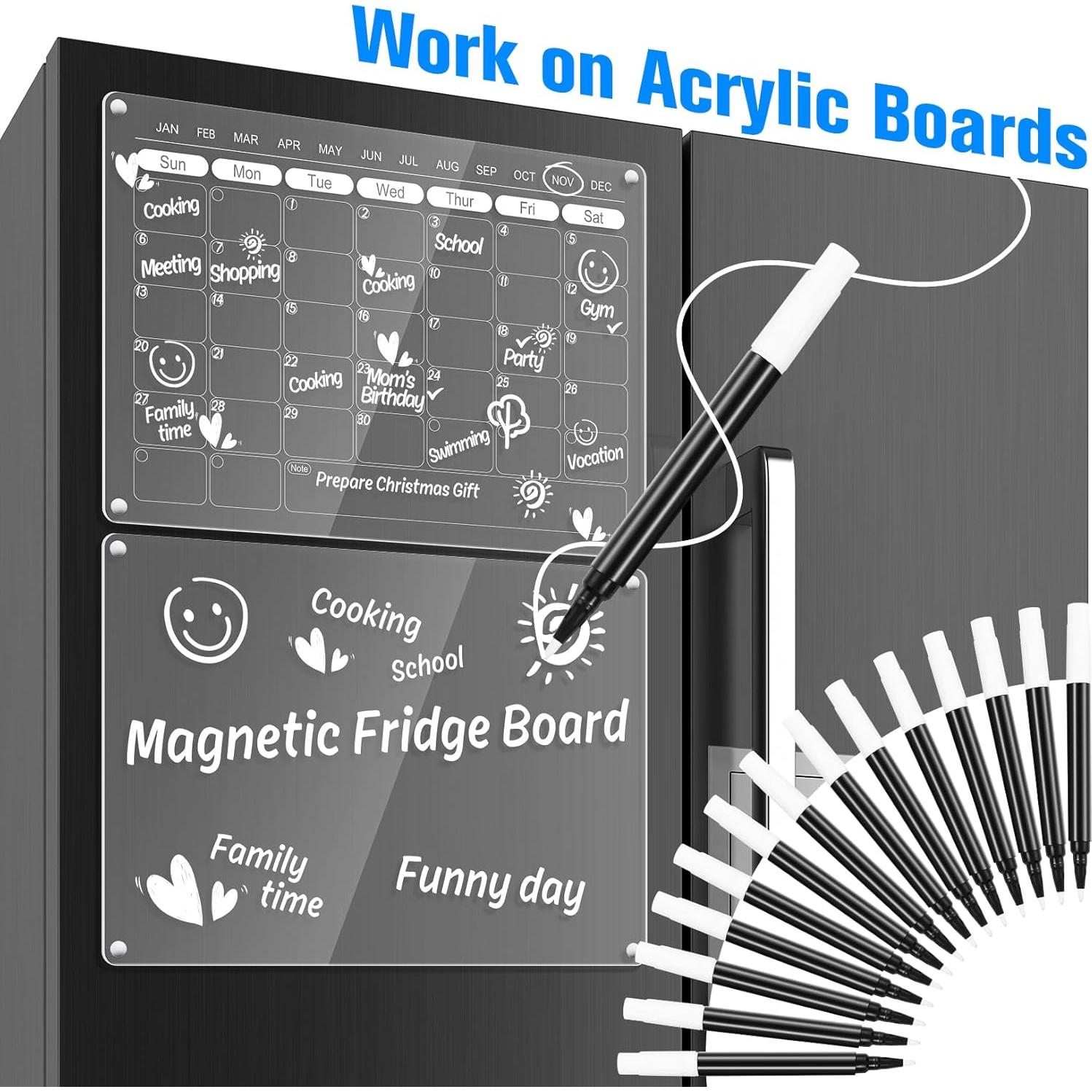 Marcadores de Tiza Líquida Blancos OORAII - 14 Unidades, Punta Fina 1mm