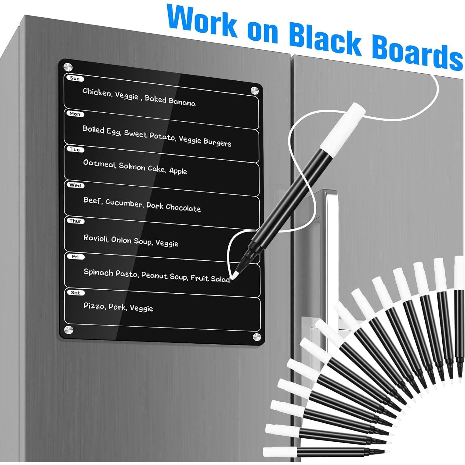 Marcadores de Tiza Líquida Blancos OORAII - 14 Unidades, Punta Fina 1mm