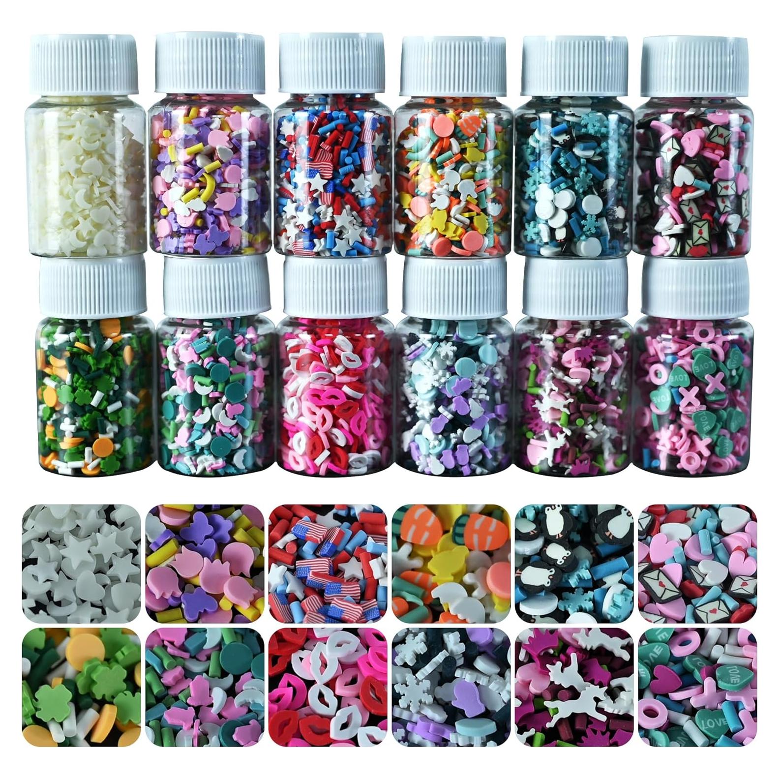 Chispas Falsas de Arcilla Polimérica 180g - 12 Colores y Formas