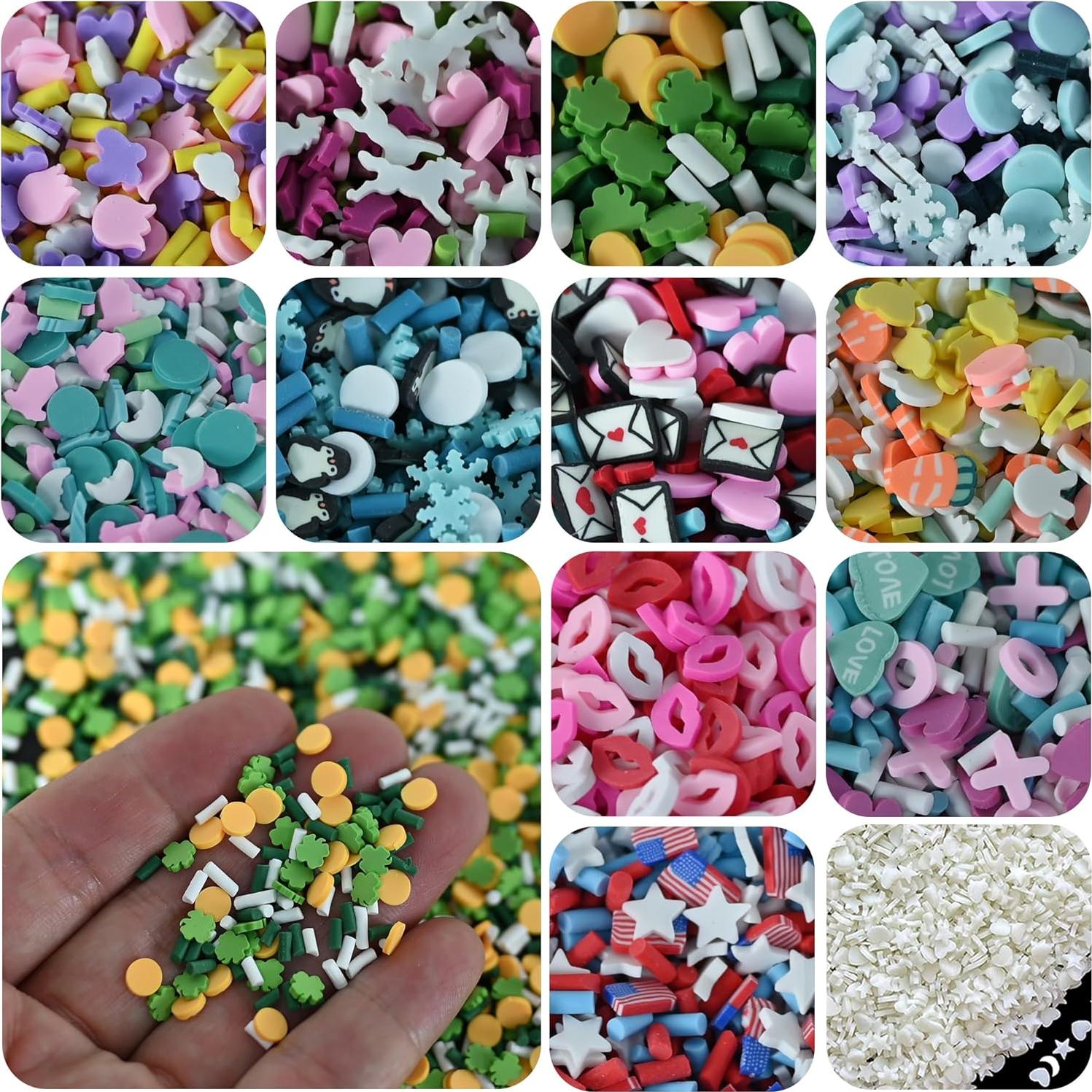 Chispas Falsas de Arcilla Polimérica 180g - 12 Colores y Formas