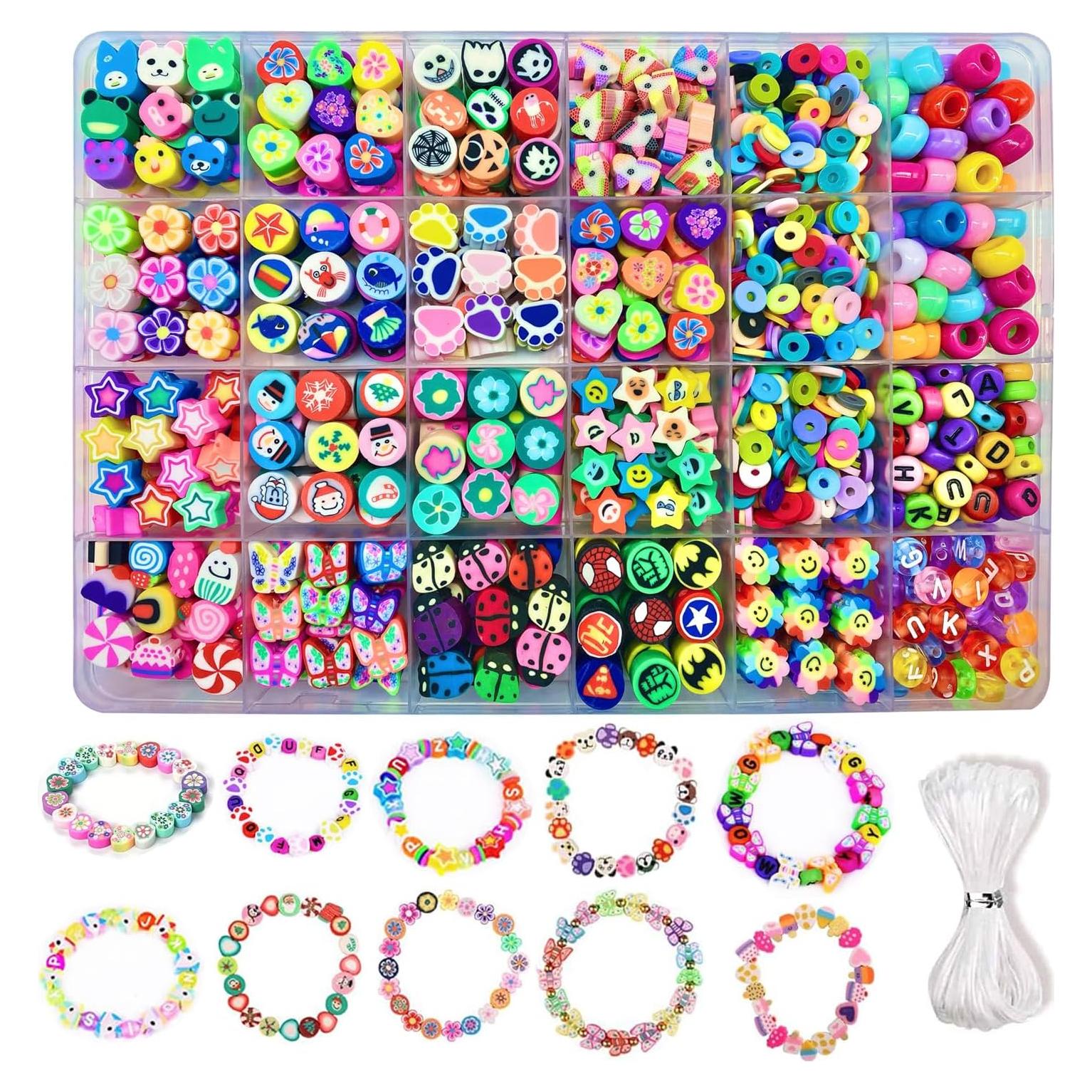 Kit de Pulseras HHOOMY 1000 Piezas Cuentas de Arcilla