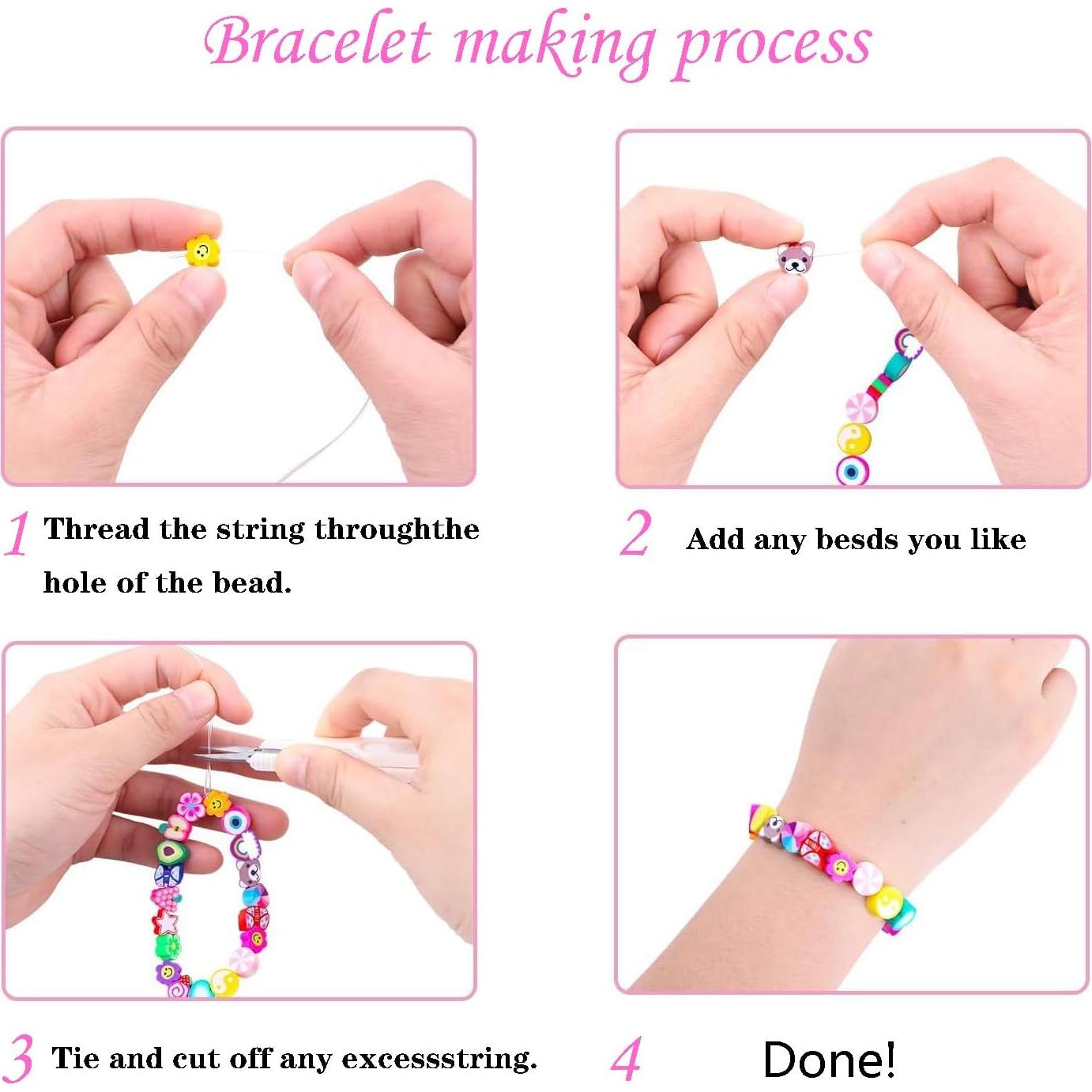 Kit de Pulseras HHOOMY 1000 Piezas Cuentas de Arcilla