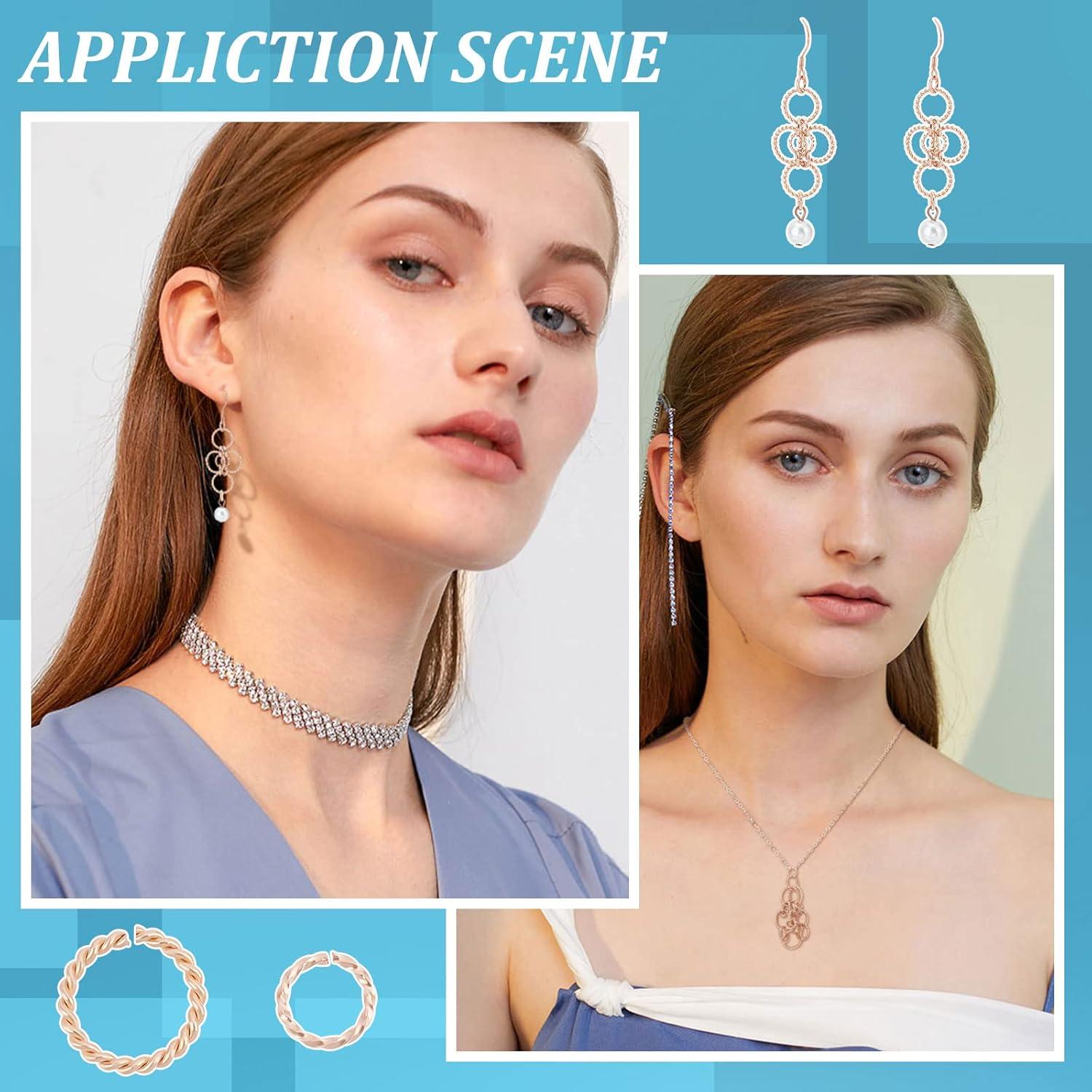 Anillos de Salto Abiertos UNICRAFTALE 60 Pcs Acero Inoxidable Rosa Dorado