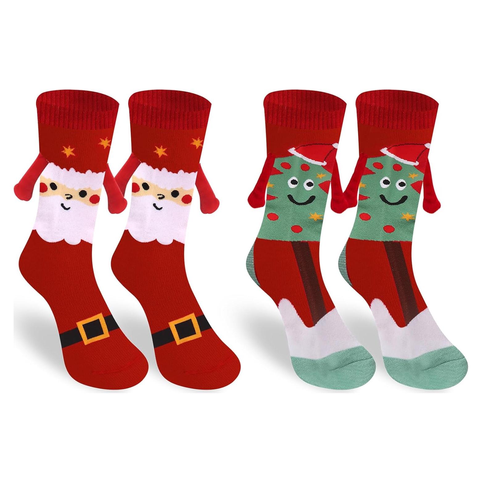 Calcetines Magnéticos 3D Navidad Estivaux - 2 Pares