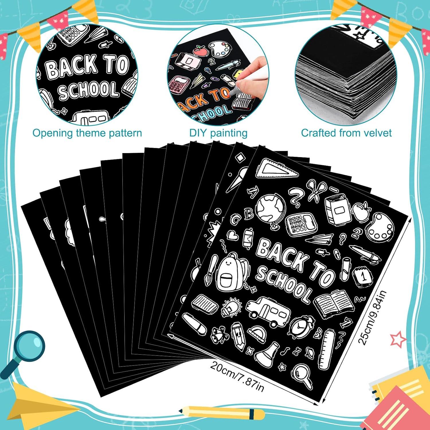 48 Pósteres de Colorear Terciopelo Moinchore Regreso a Clases