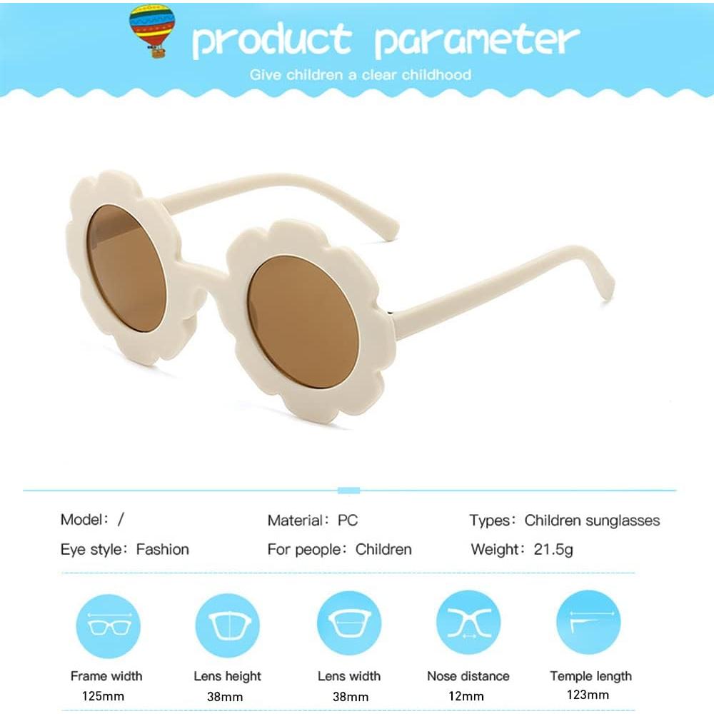 Gafas de sol redondas UV400 para niños - Diseño Girasol
