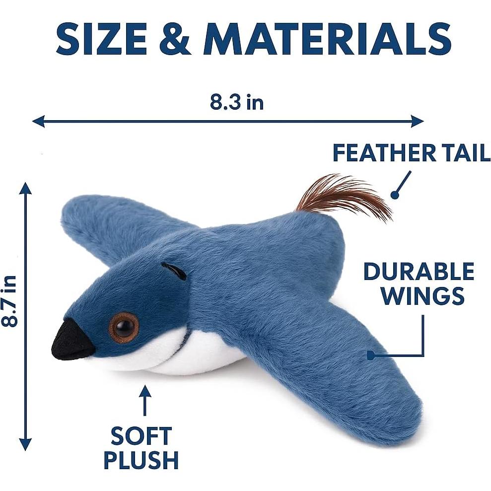 Juguete Interactivo para Gato Paws Power Pájaro Aleteante Azul