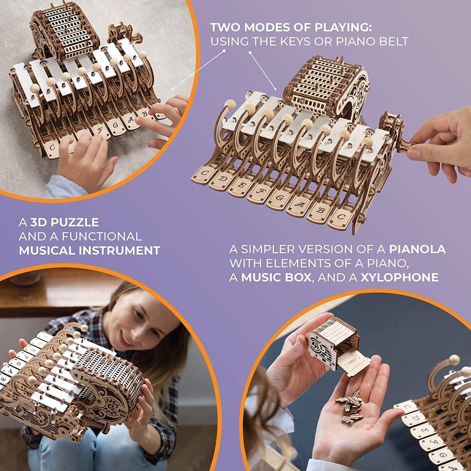 Rompecabezas Mecánico 3D UGEARS Celesta Musical - 573 Piezas