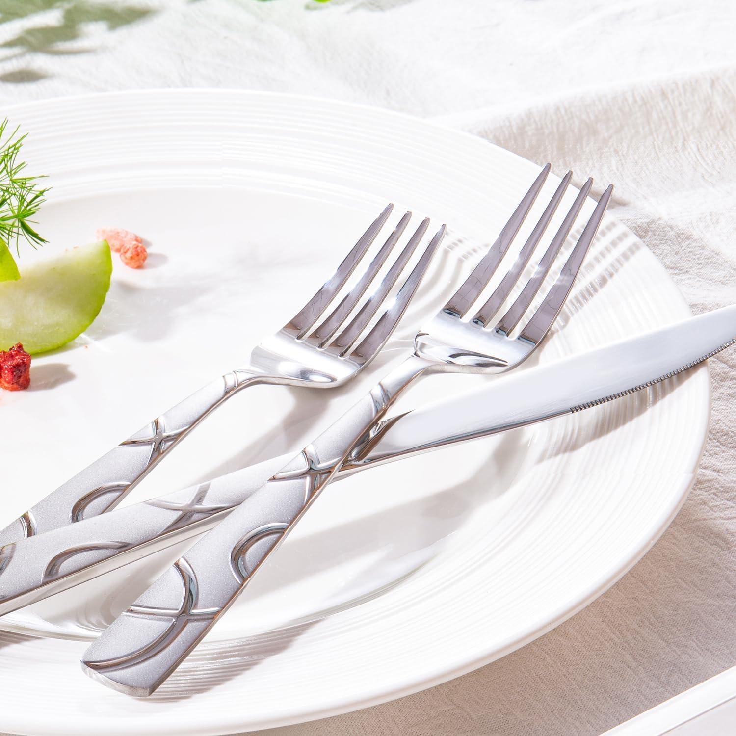 Juego de Cubiertos HIKAA 20 Piezas Acero Inoxidable Pulido