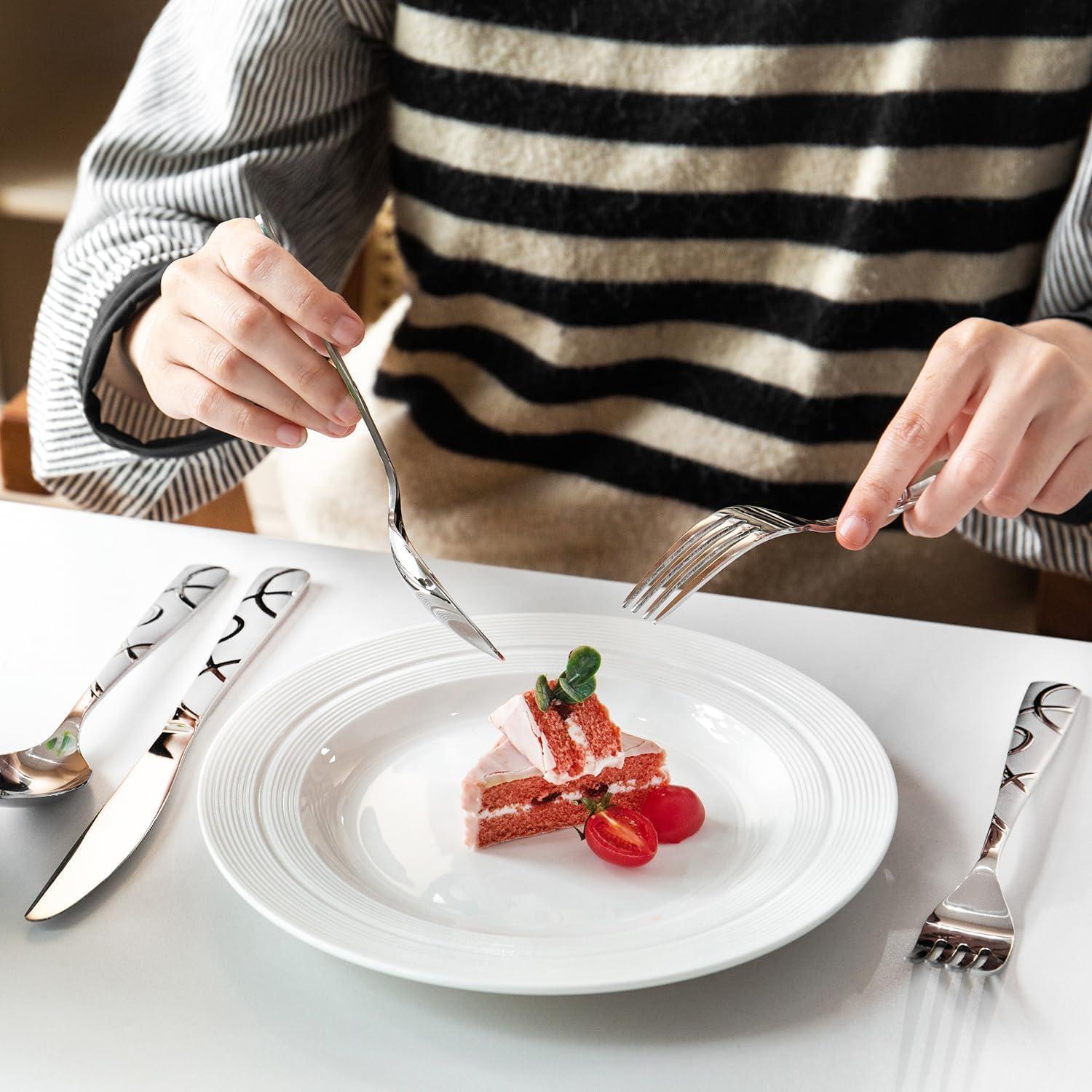 Juego de Cubiertos HIKAA 20 Piezas Acero Inoxidable Pulido