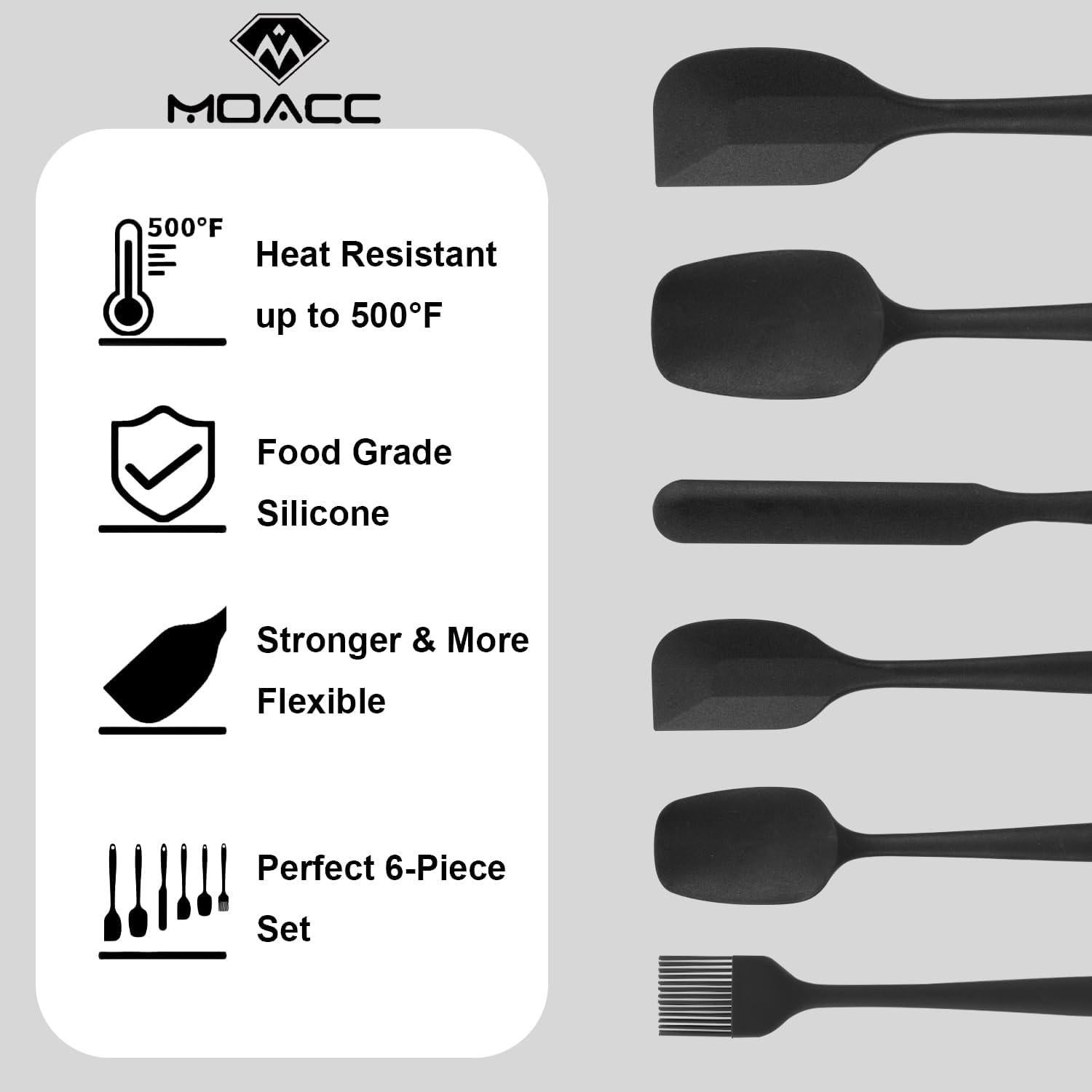 Juego de Espátulas de Silicona MOACC 6 Piezas Resistente al Calor