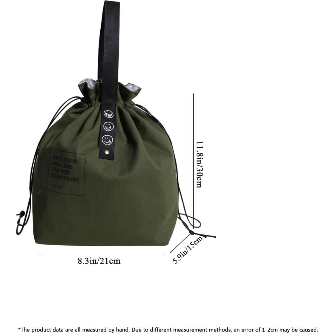 Bolsa de Almuerzo Aislada XINSHUN de Canvas 2L con Cierre de Cuerda