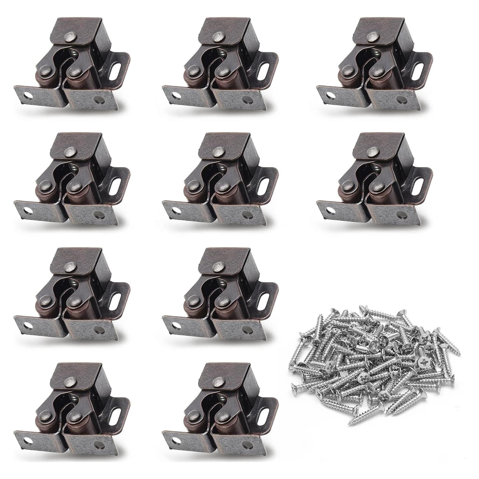 Cierres de Gabinete Doble Rodillo Luomorgo 10 Piezas Bronce