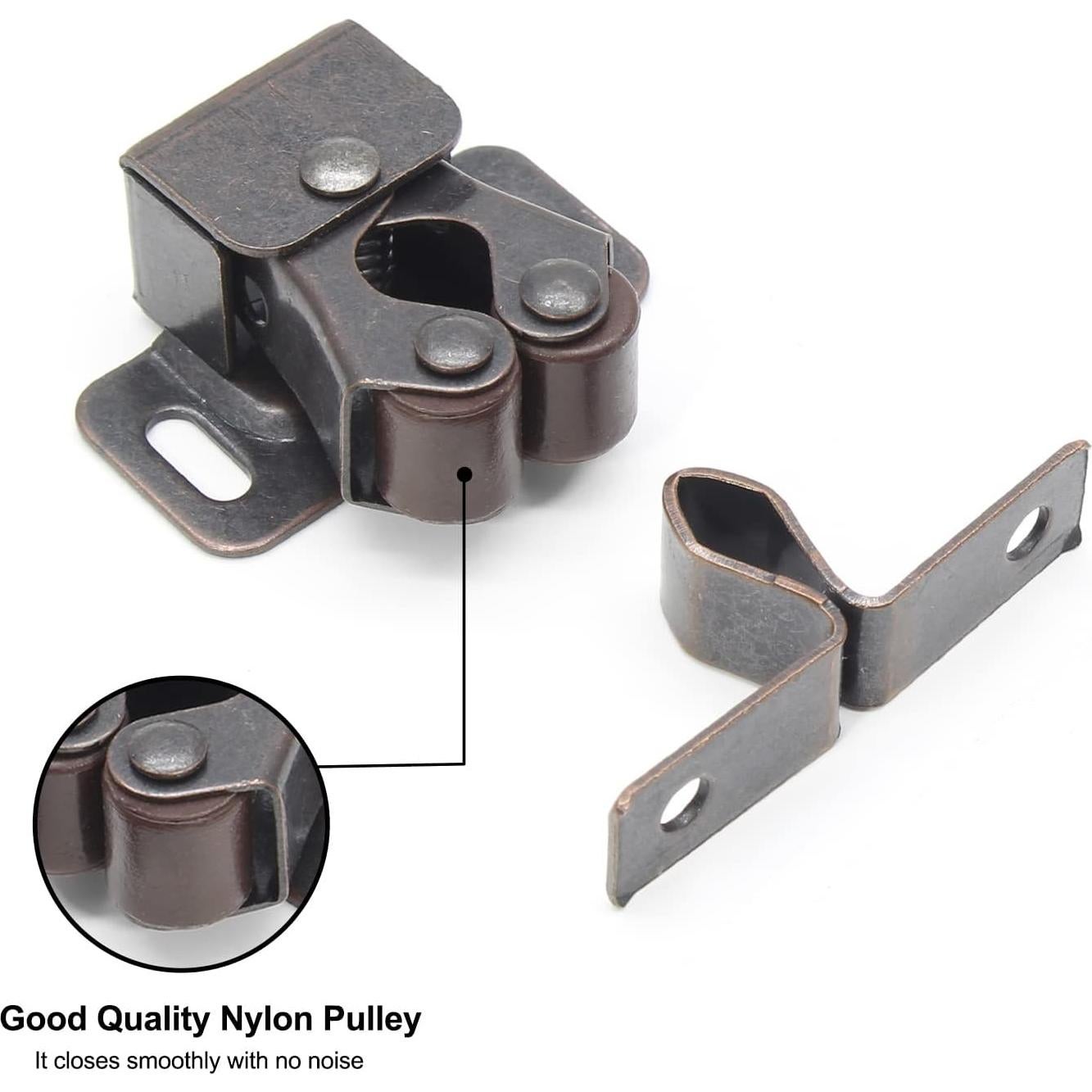 Cierres de Gabinete Doble Rodillo Luomorgo 10 Piezas Bronce