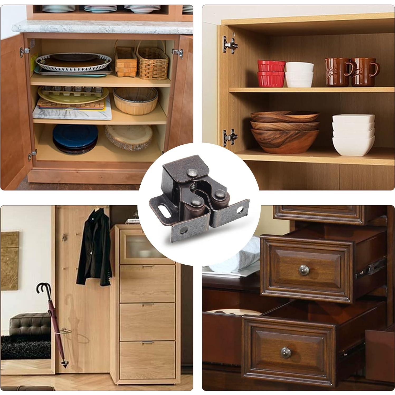 Cierres de Gabinete Doble Rodillo Luomorgo 10 Piezas Bronce