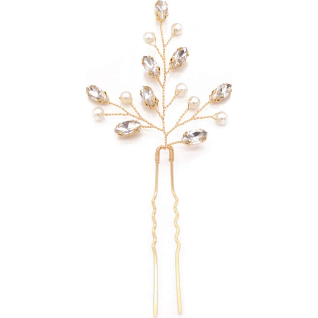 Pinzas de cabello de perlas y cristales fxmimior - Paquete de 3