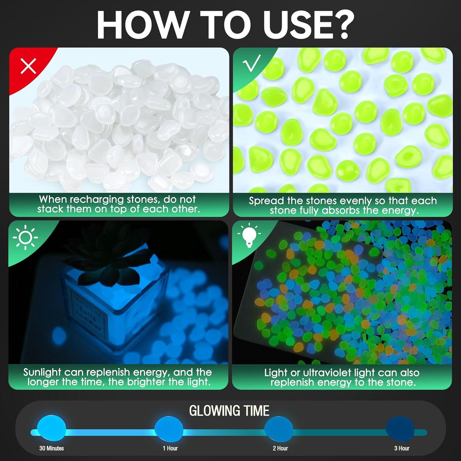 Rocas Brillantes en la Oscuridad Oun Nana 1000 PCS Azul