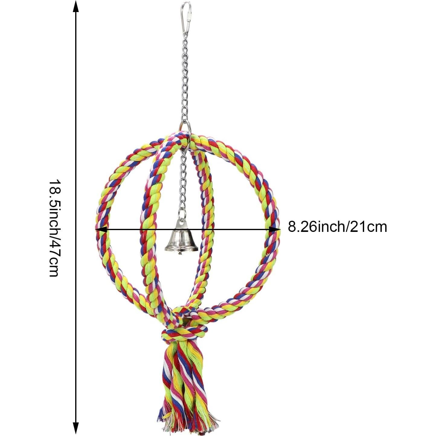 Percha de Cuerda para Aves Litewood 42cm Colorida con Anillos