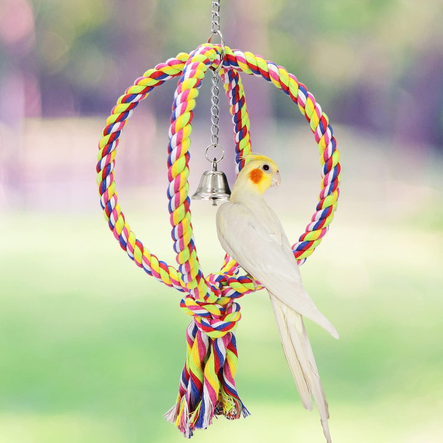 Percha de Cuerda para Aves Litewood 42cm Colorida con Anillos