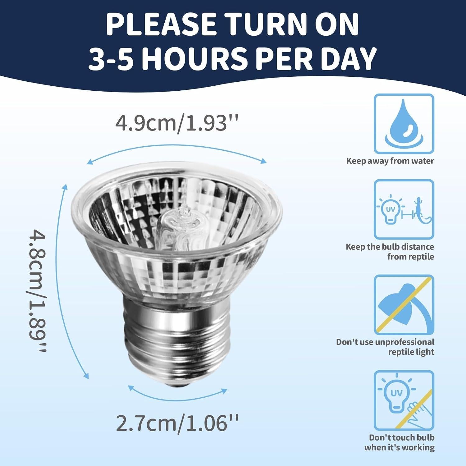 GOZILLA Paquete de 4 Bombillas de Calor UVA UVB E27 para Reptiles