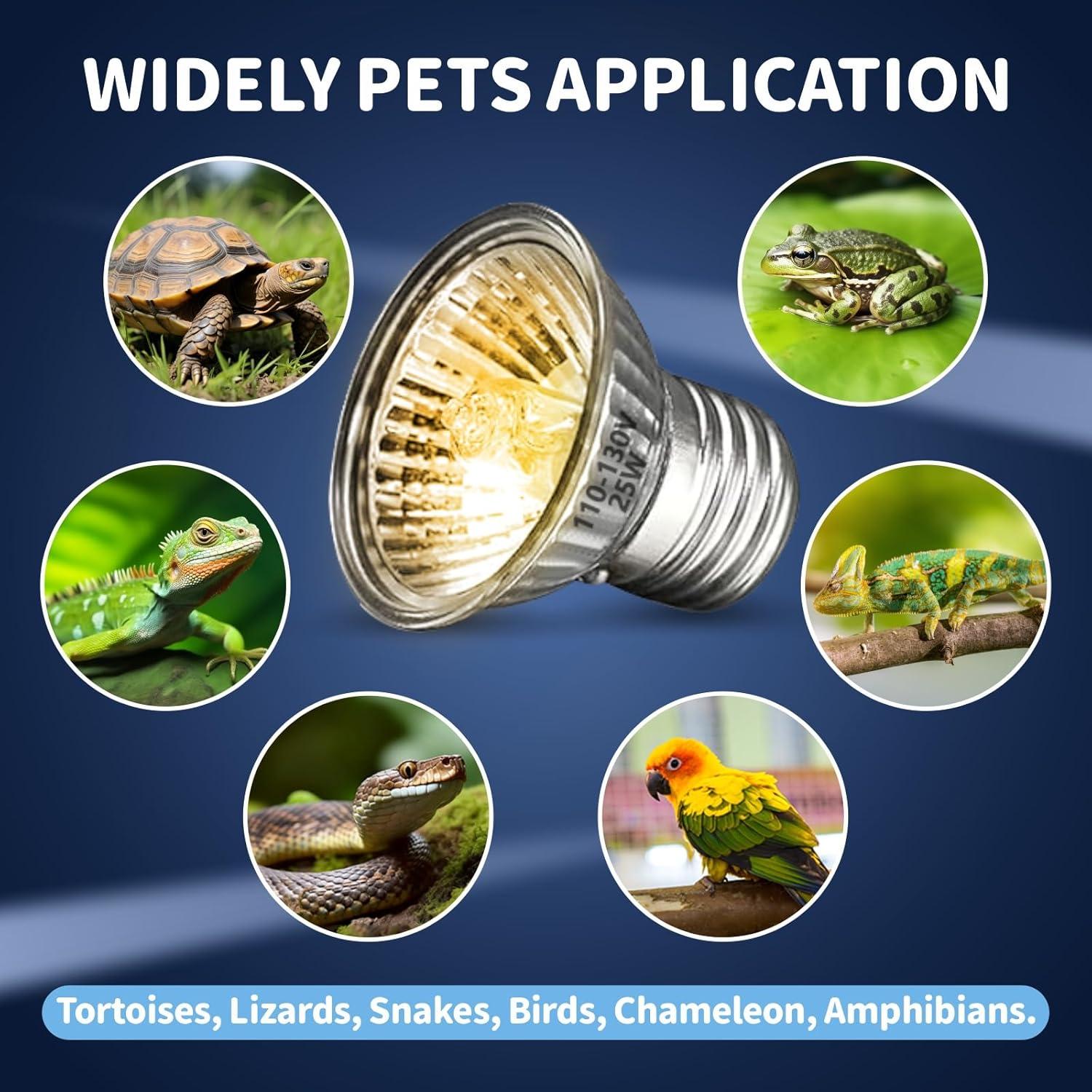 GOZILLA Paquete de 4 Bombillas de Calor UVA UVB E27 para Reptiles