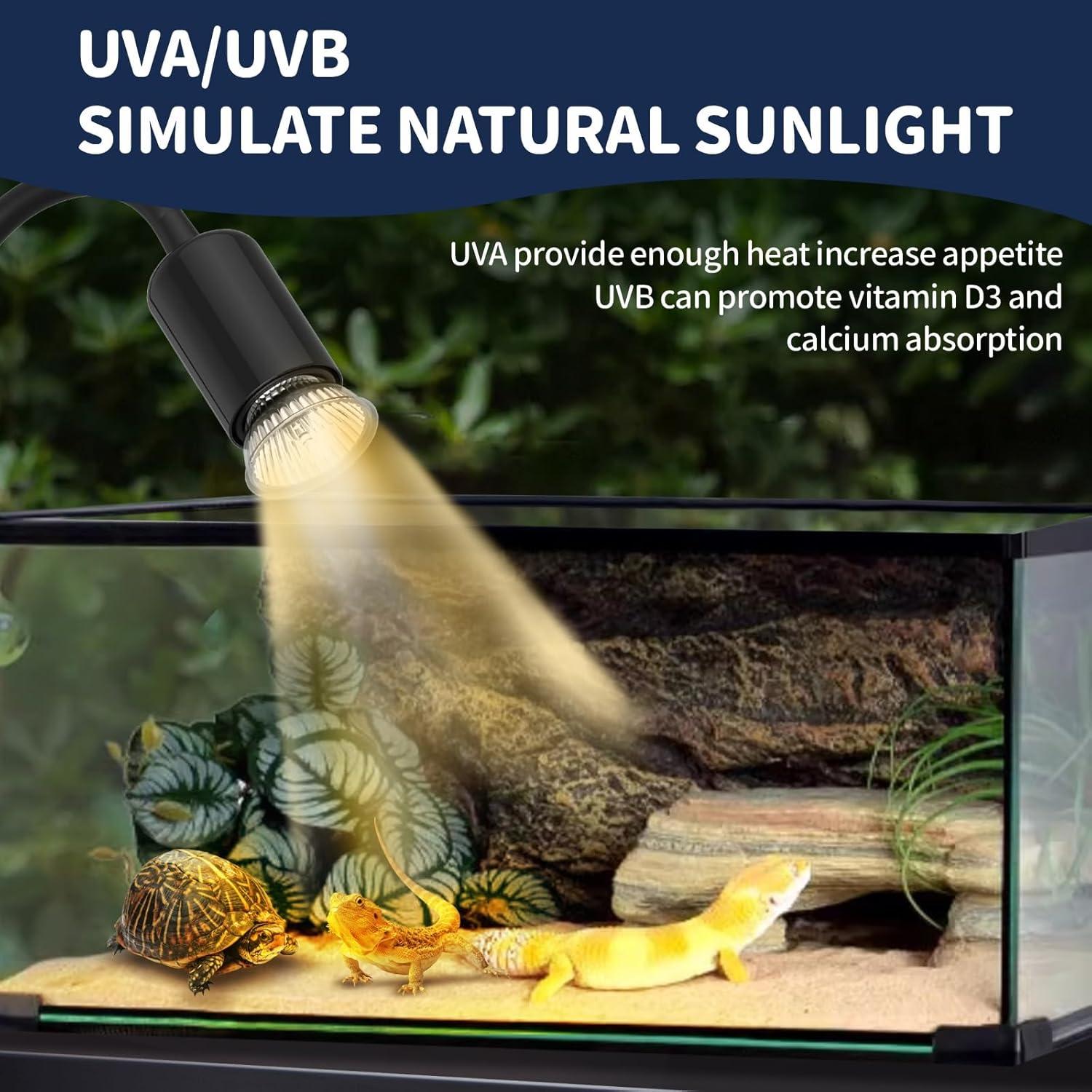 GOZILLA Paquete de 4 Bombillas de Calor UVA UVB E27 para Reptiles