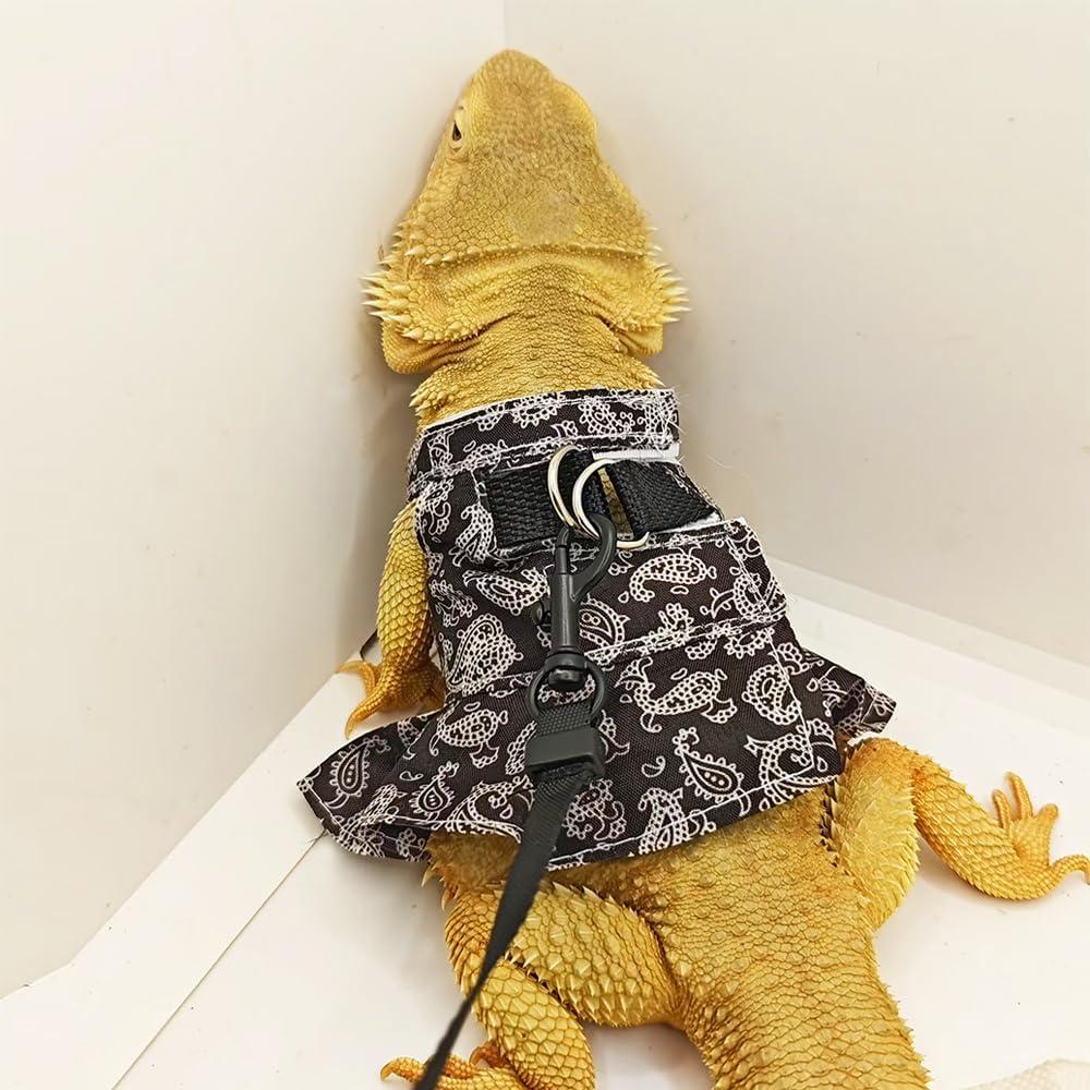 Conjunto Arnés y Correa FORZENA para Reptiles Negro M