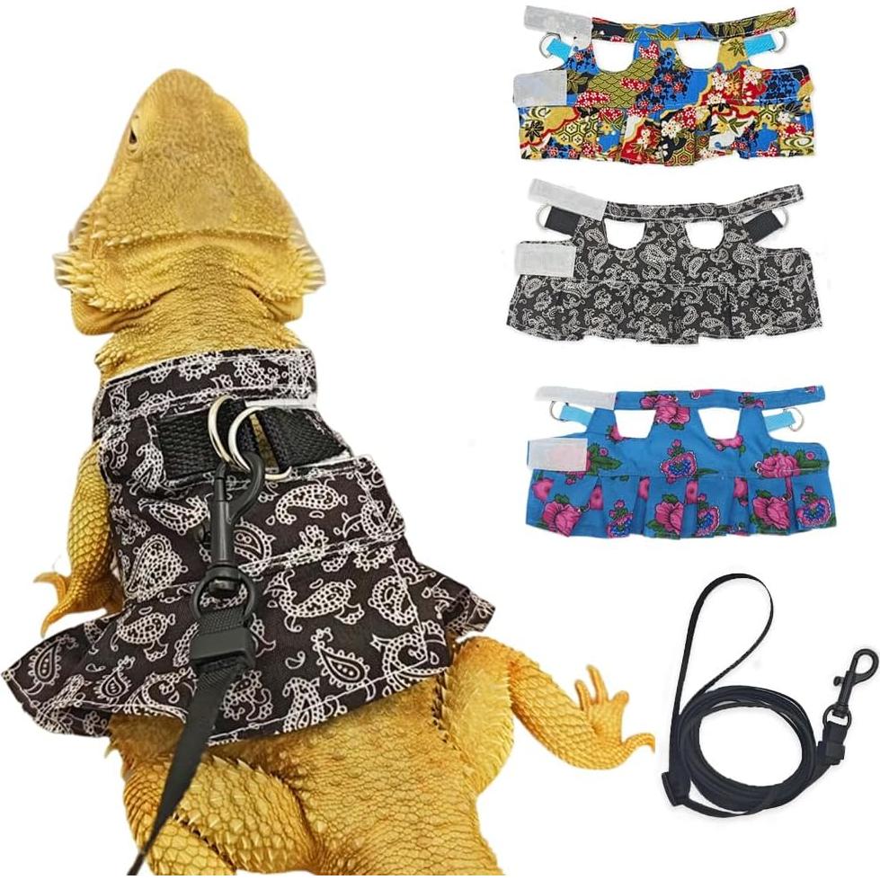 Conjunto Arnés y Correa FORZENA para Reptiles Negro M