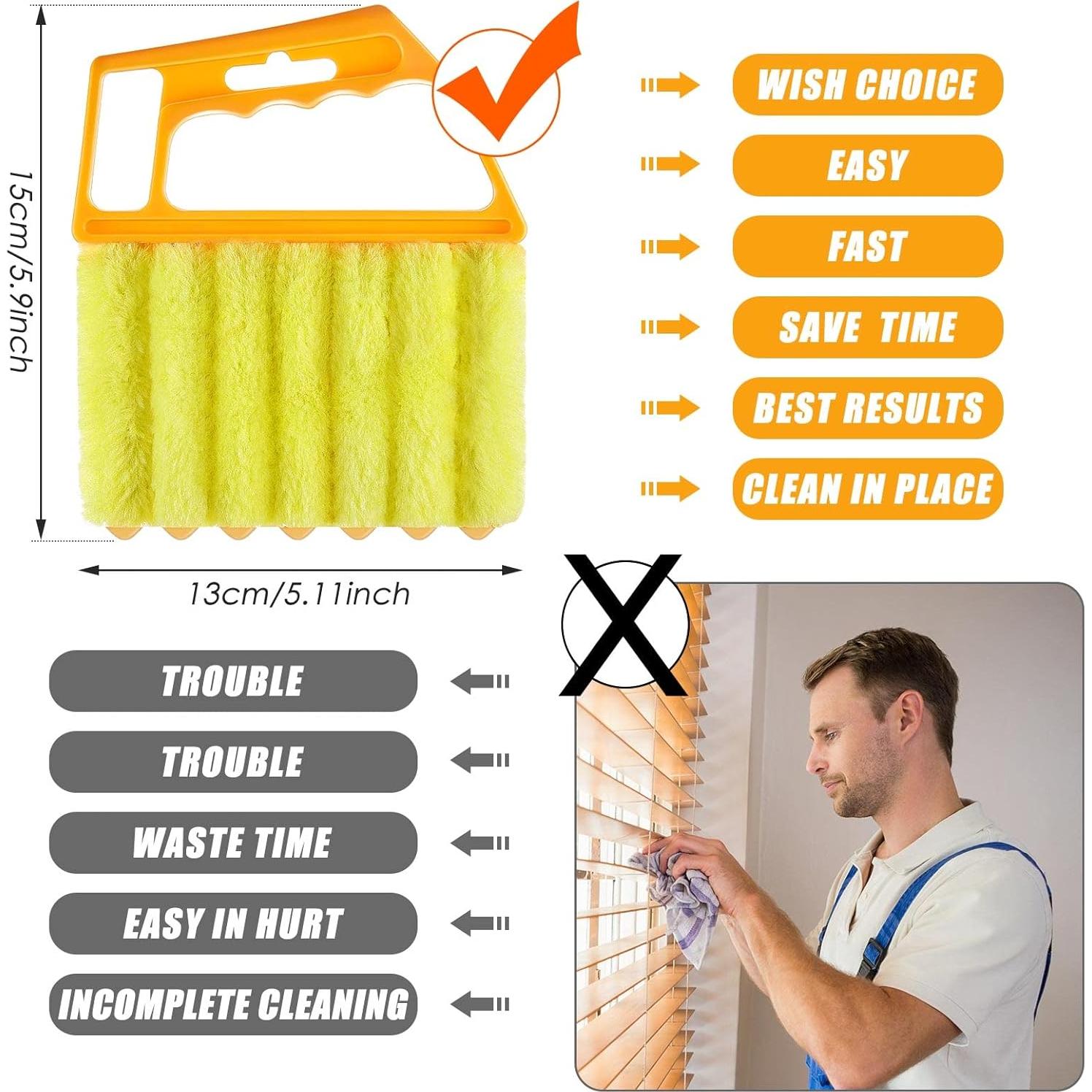 Limpiador de Persianas Geiserailie 2 Pcs Lavable 7 Dedos