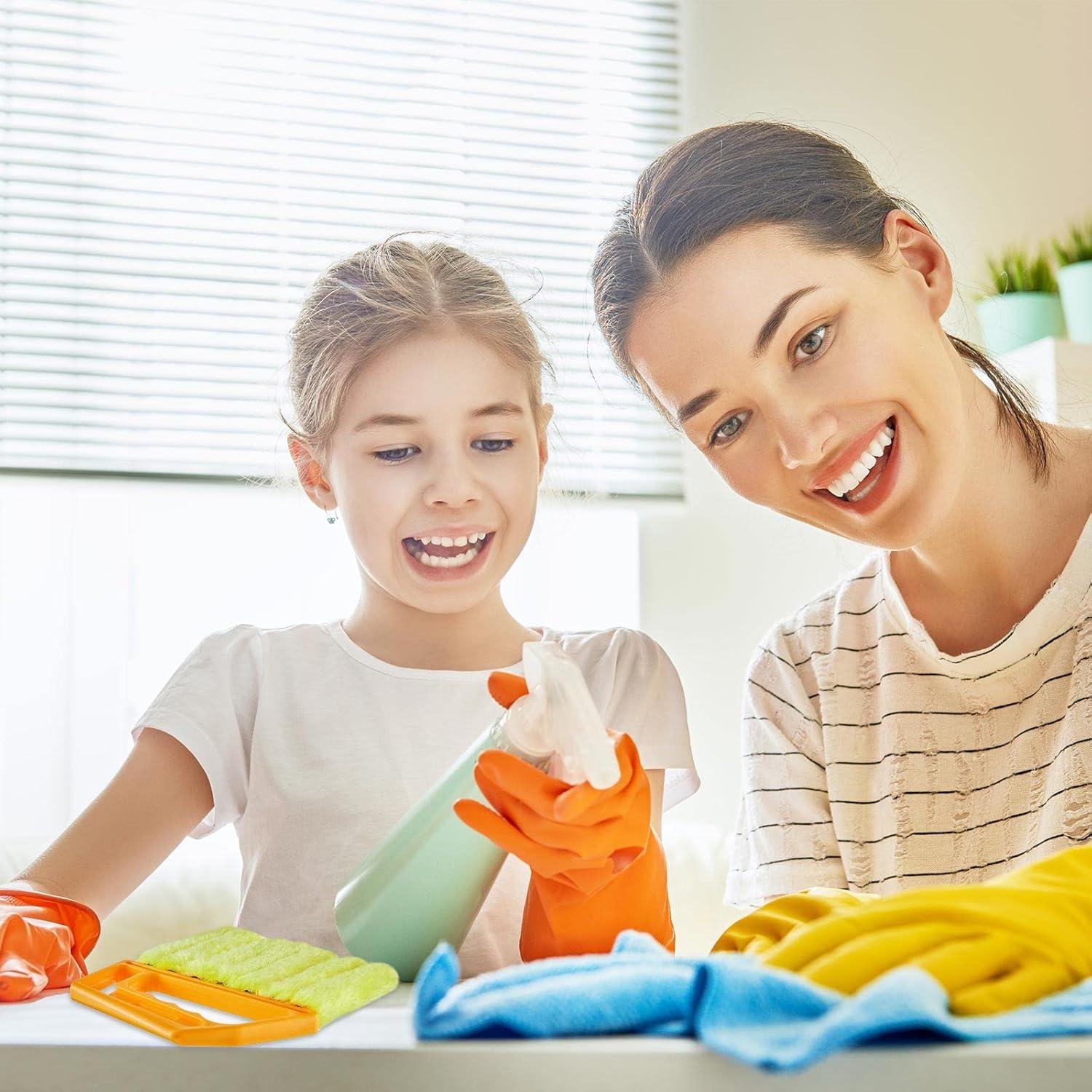 Limpiador de Persianas Geiserailie 2 Pcs Lavable 7 Dedos