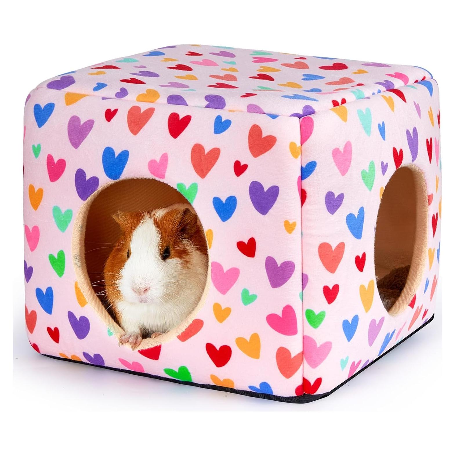 Escondite para Cobayas Bienbee 28x28x24.9cm Corazones Coloridos