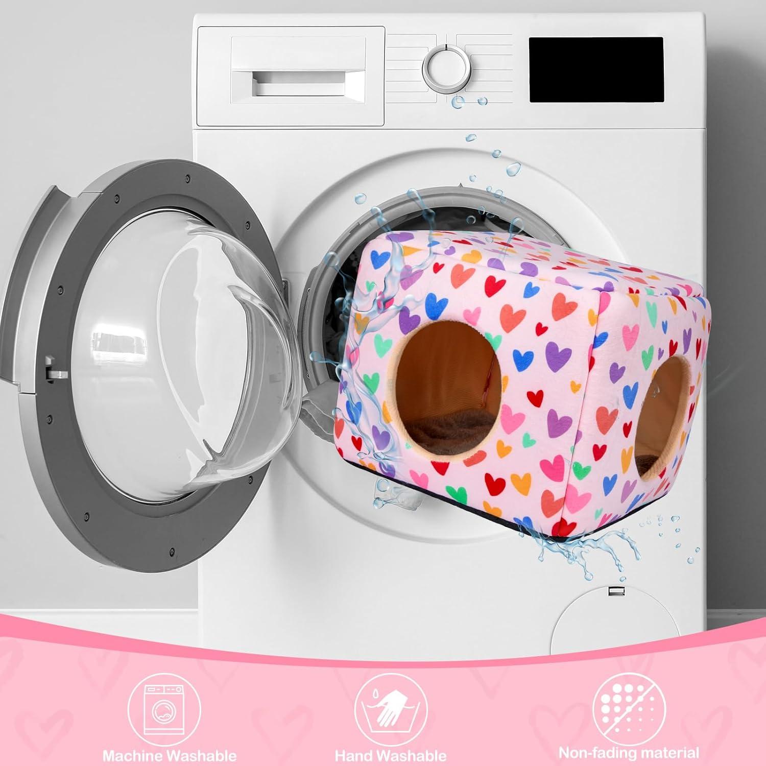 Escondite para Cobayas Bienbee 28x28x24.9cm Corazones Coloridos