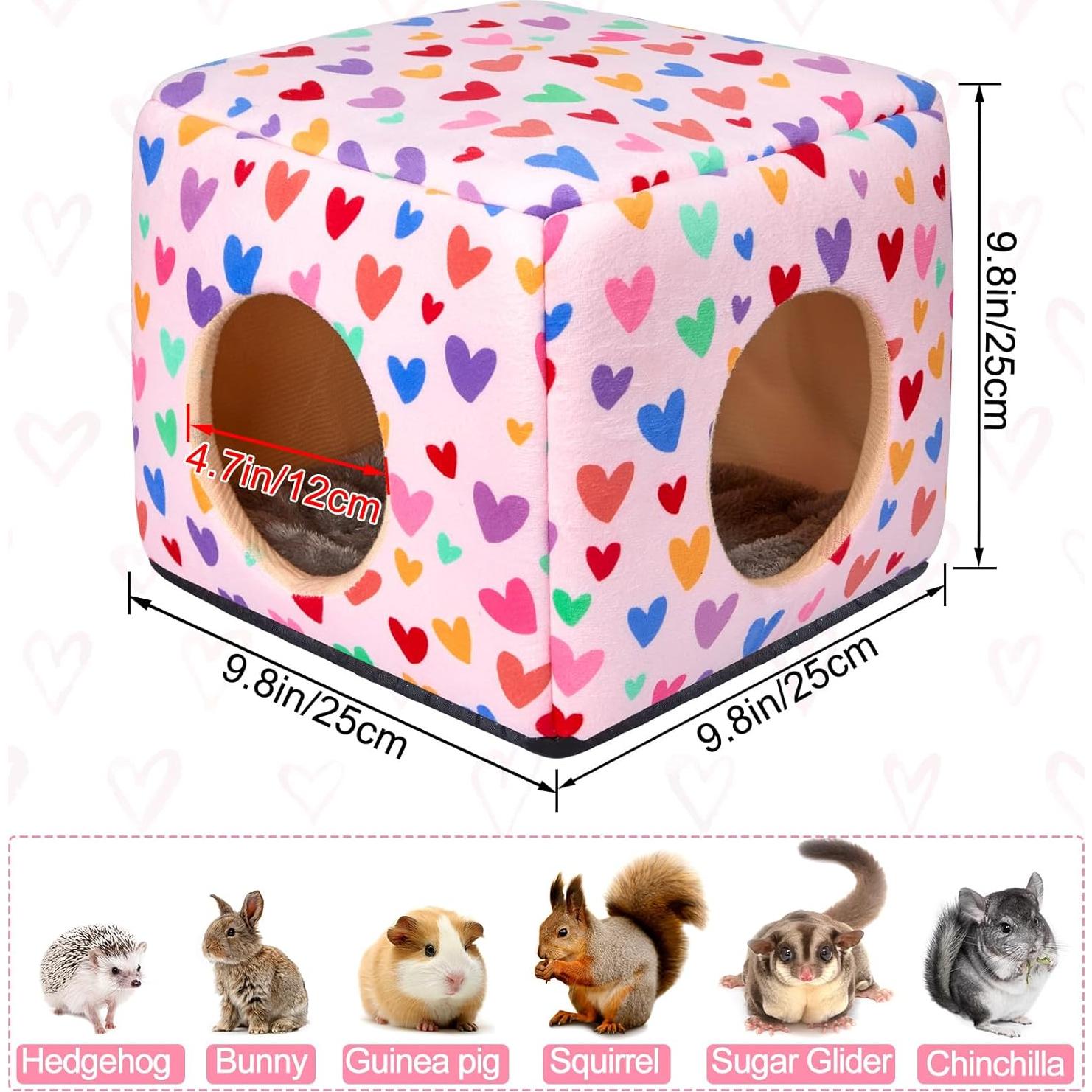 Escondite para Cobayas Bienbee 28x28x24.9cm Corazones Coloridos