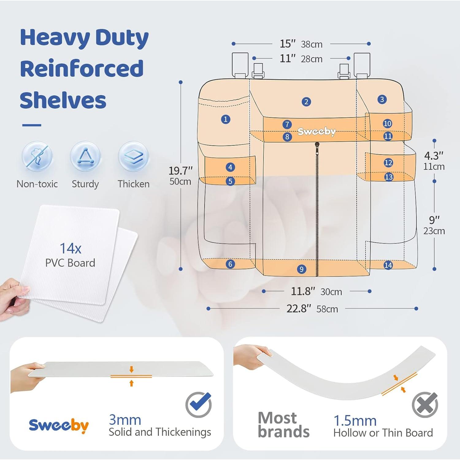 Organizador de Pañales Colgante Sweeby Crema - Caddy Multifuncional