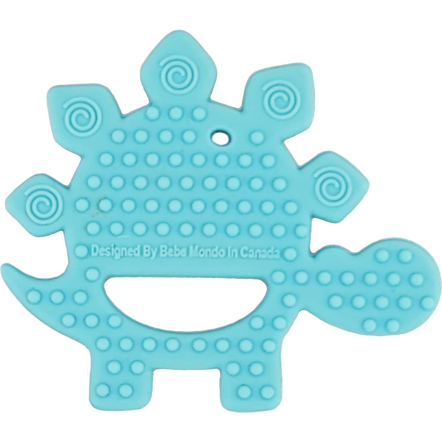 Mordedor de Silicona para Bebés 0-12 Meses - Dino Turquesa