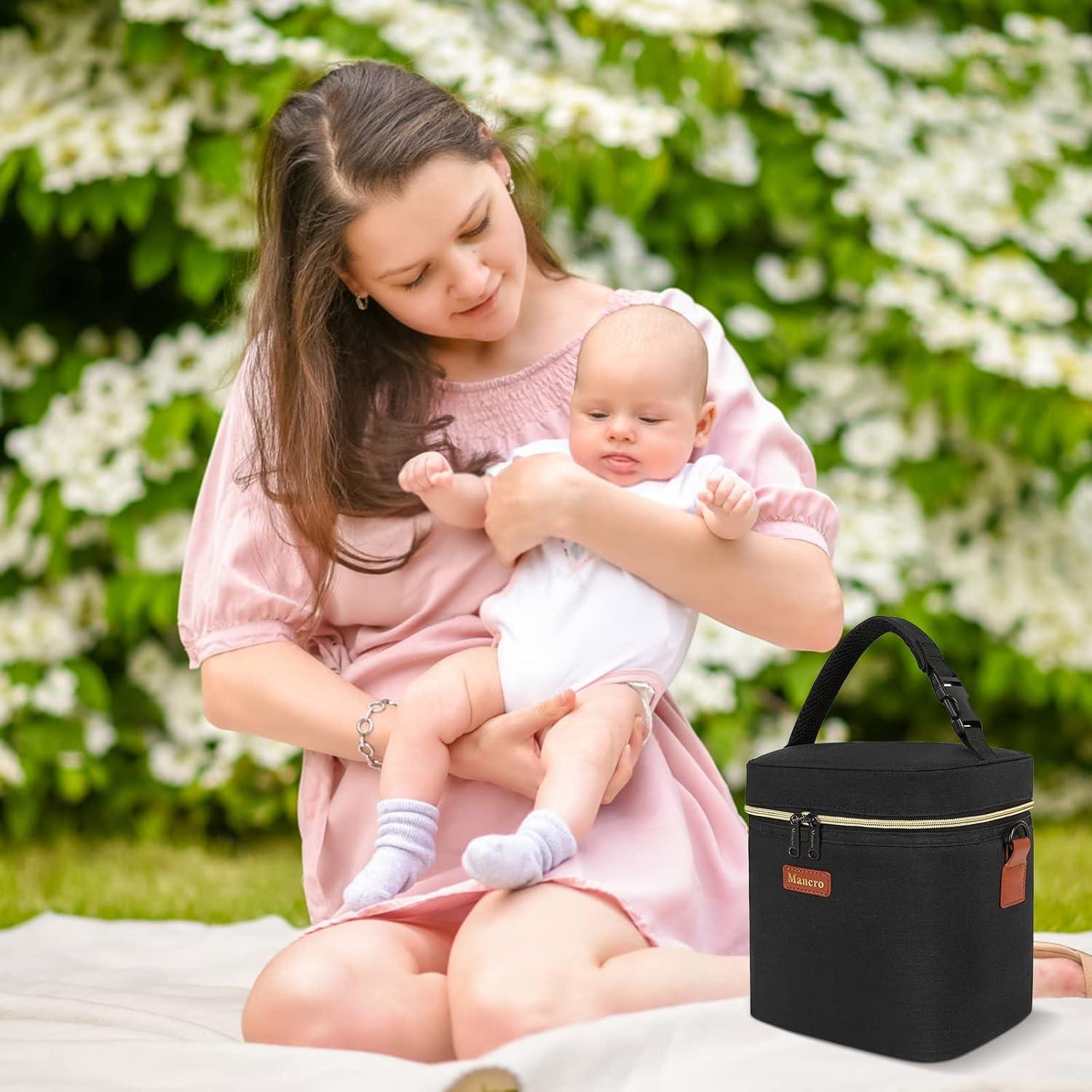 Bolsa de Enfriamiento de Leche Materna Mancro Negra Aislada 4 Botellas