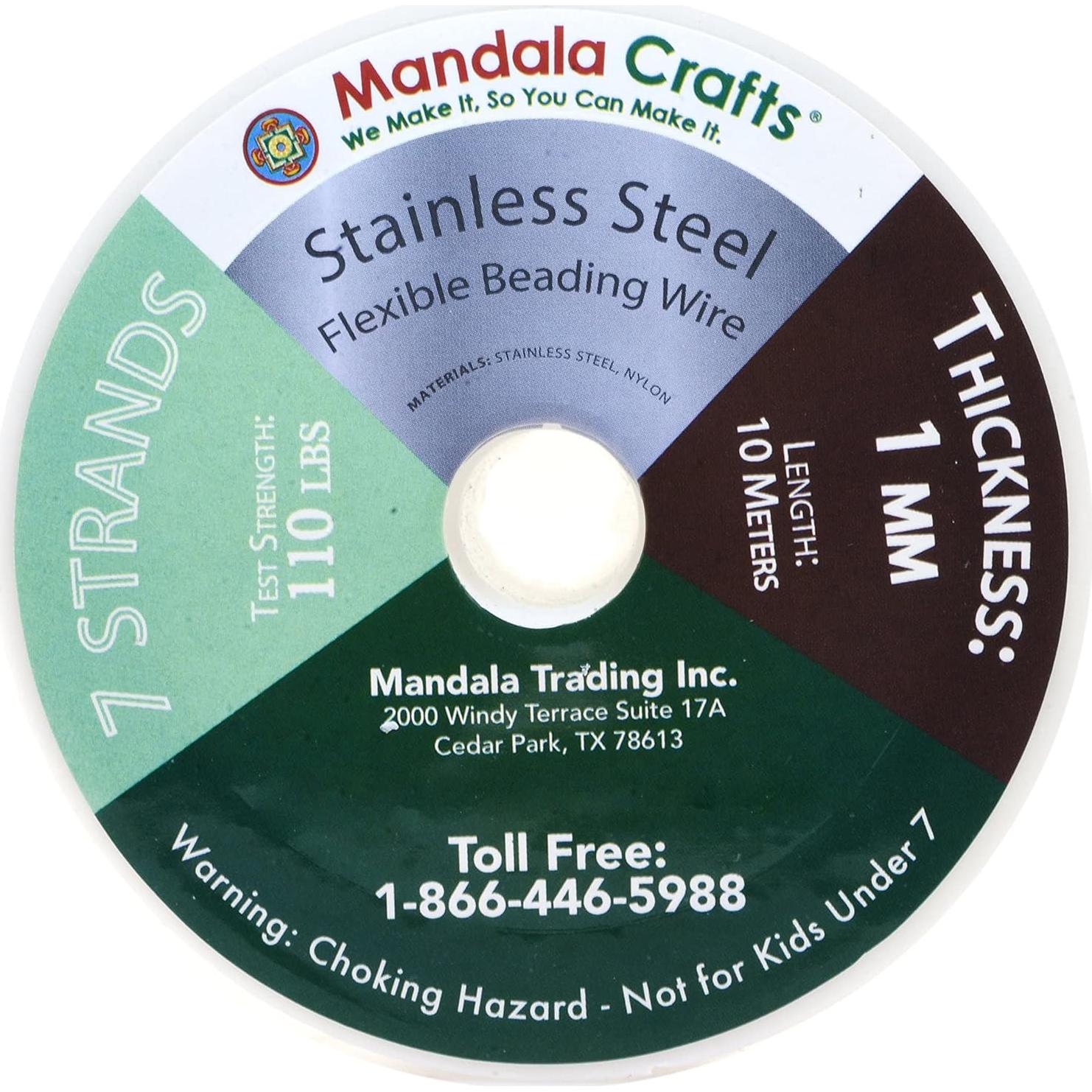 Alambre de bisutería Mandala Crafts Tiger Tail 1mm 9.75m