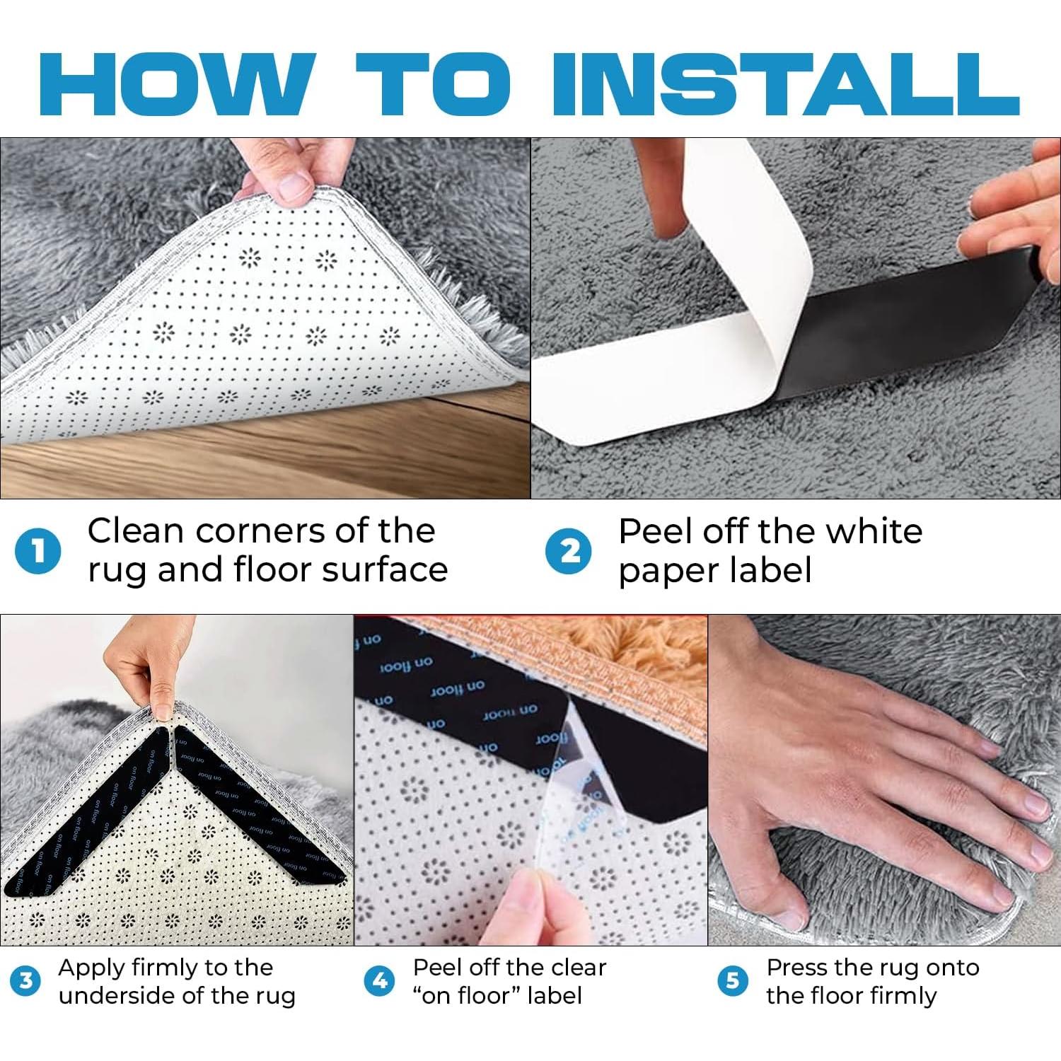 Sujetadores Antideslizantes para Alfombra Prosperitas - Paquete de 8