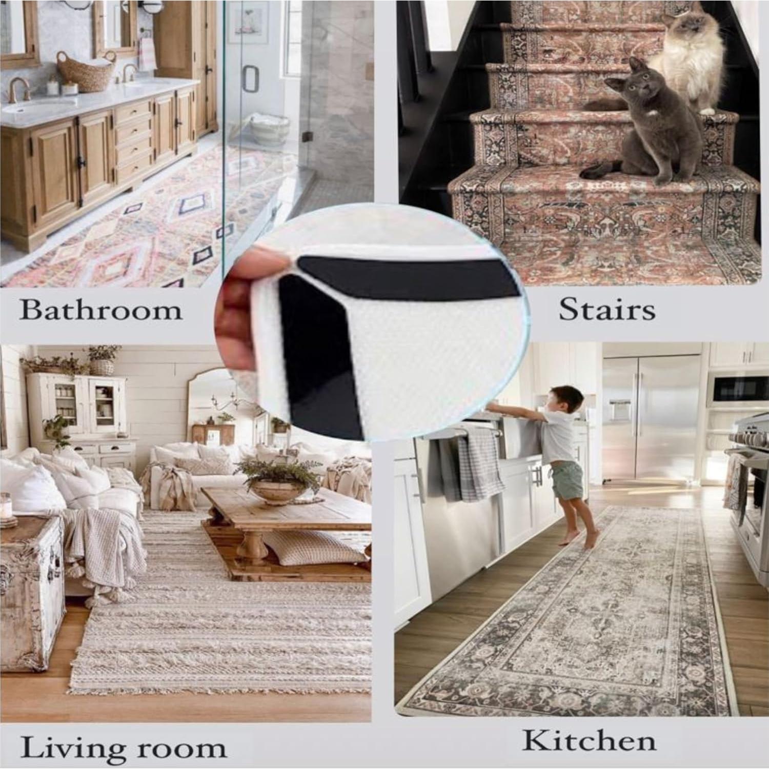 Sujetadores Antideslizantes para Alfombra Prosperitas - Paquete de 8