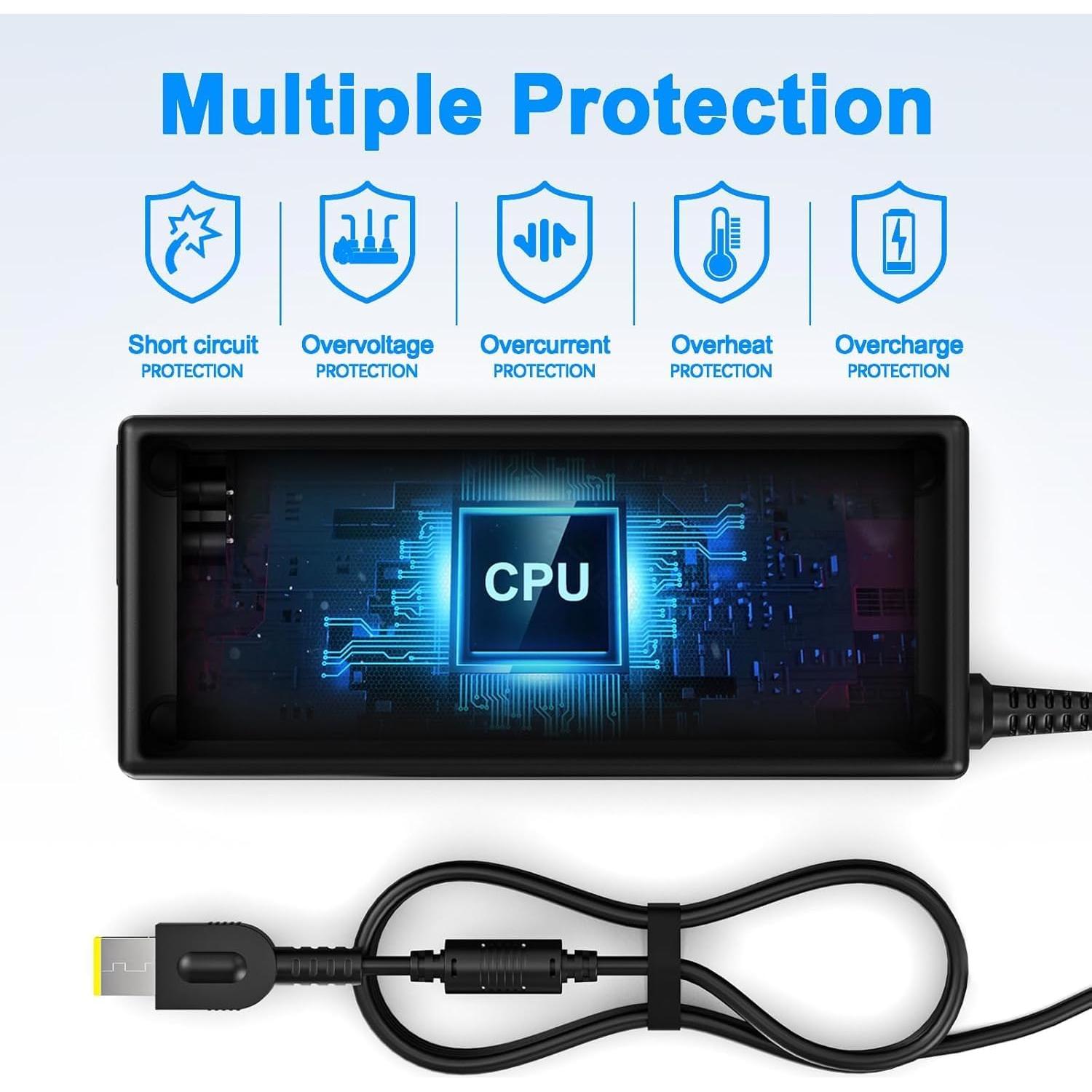 Cargador de Laptop 65W Punta Cuadrada Amarilla Lenovo