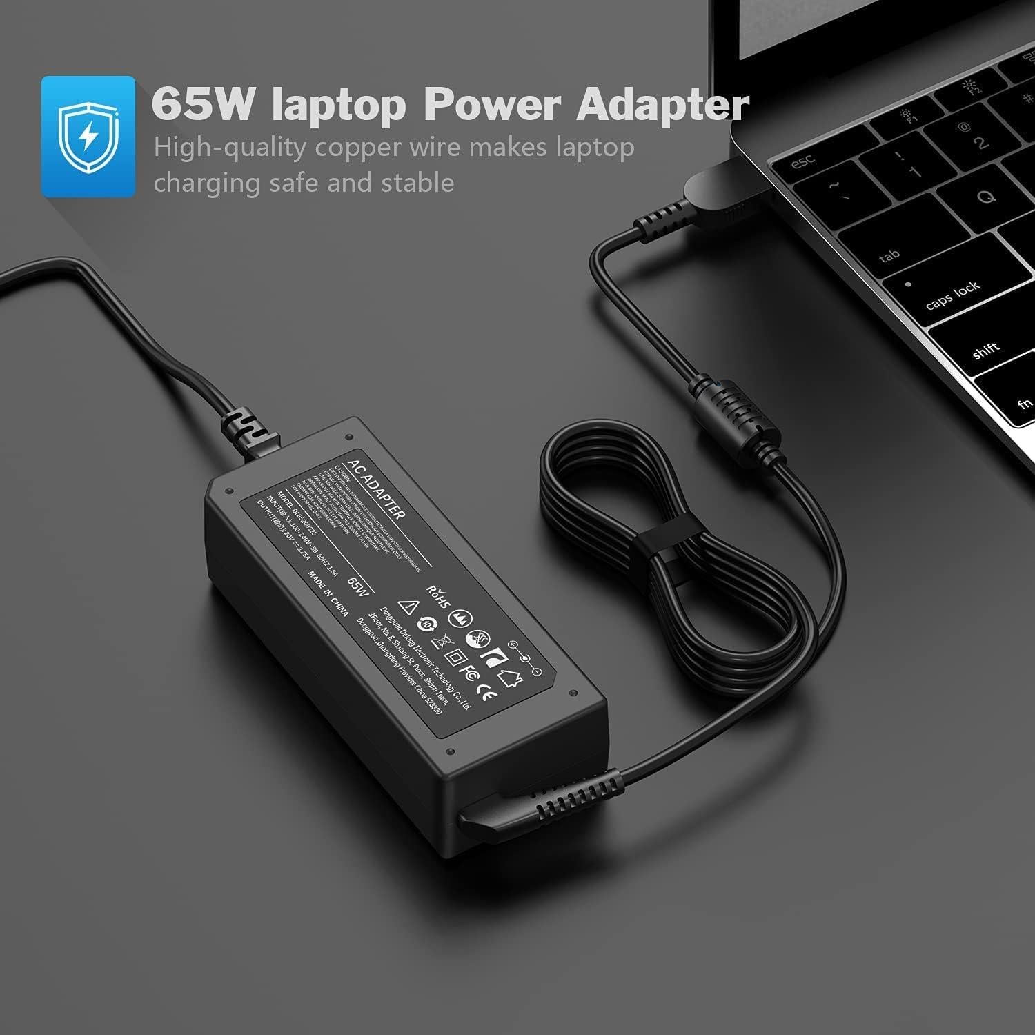 Cargador de Laptop 65W Punta Cuadrada Amarilla Lenovo