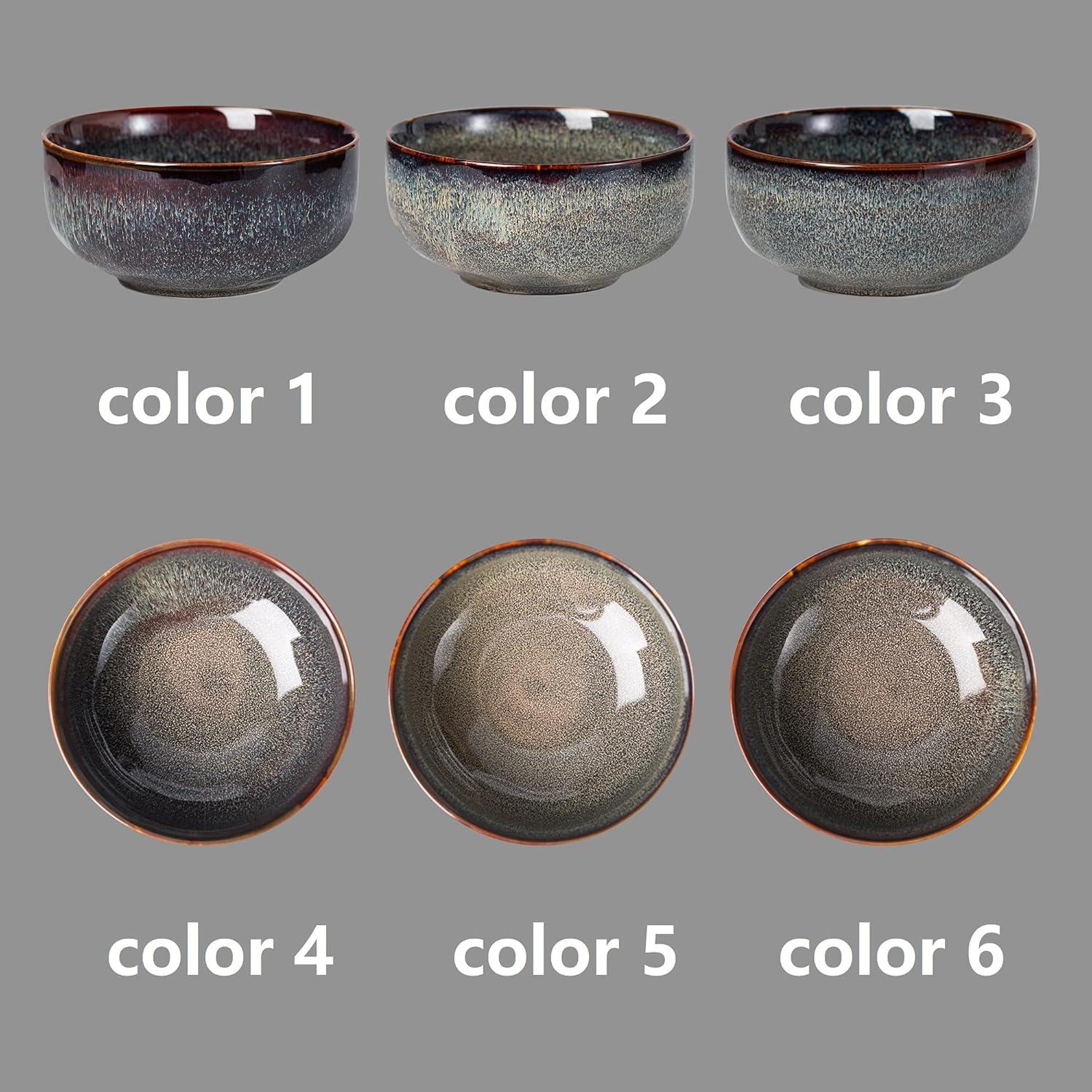 Juego de 2 Cuencos de Cerámica KYBSCZ 22 Onzas Marrón Caramelo