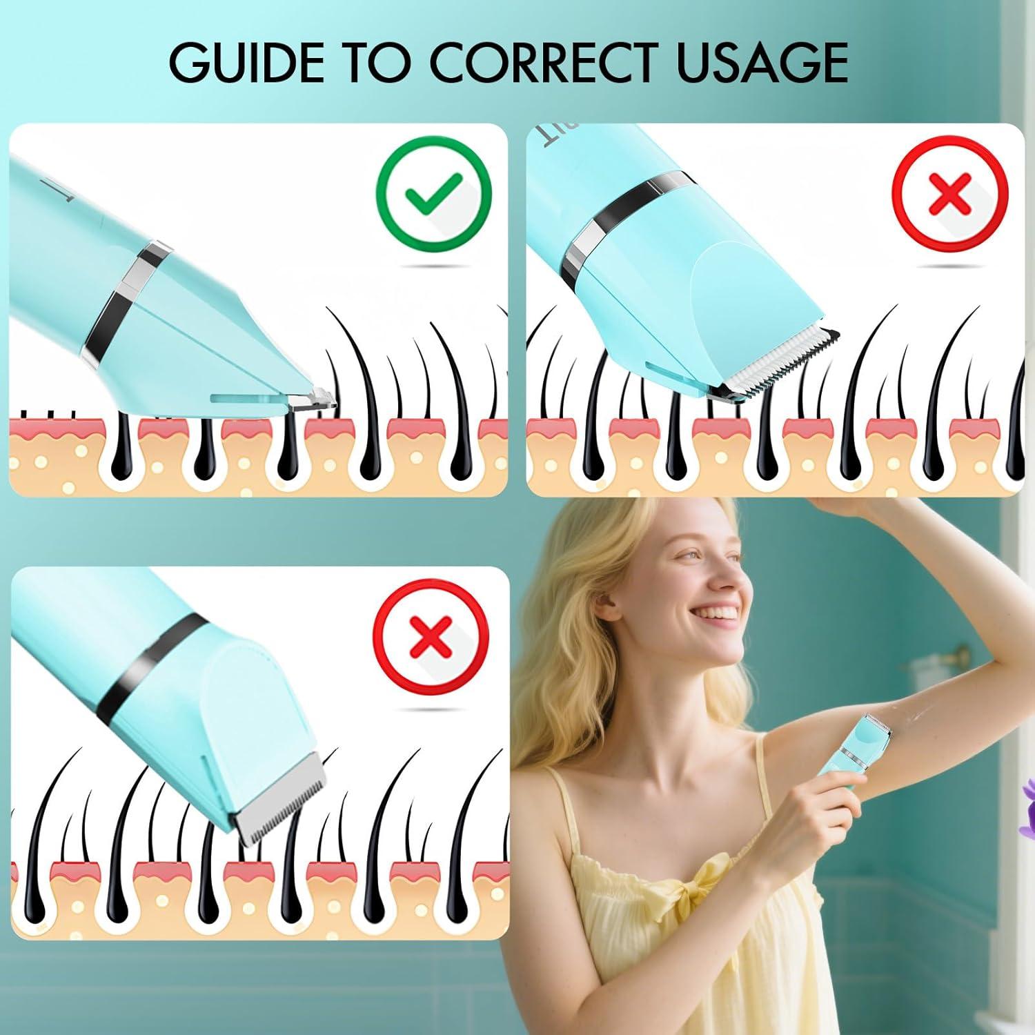 Recortadora Eléctrica de Bikini AIBRIT PRO YP-7017 IPX7 Azul