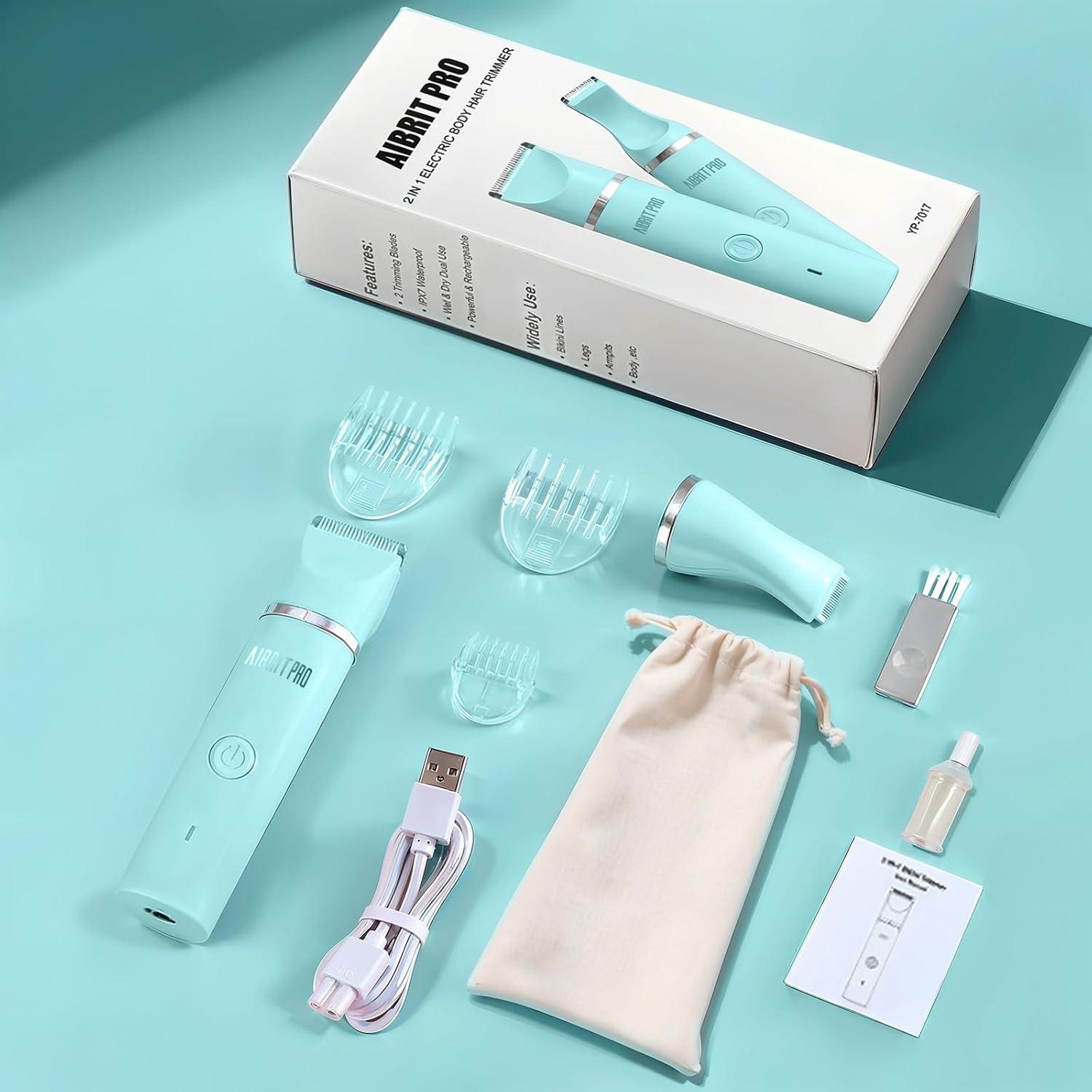 Recortadora Eléctrica de Bikini AIBRIT PRO YP-7017 IPX7 Azul