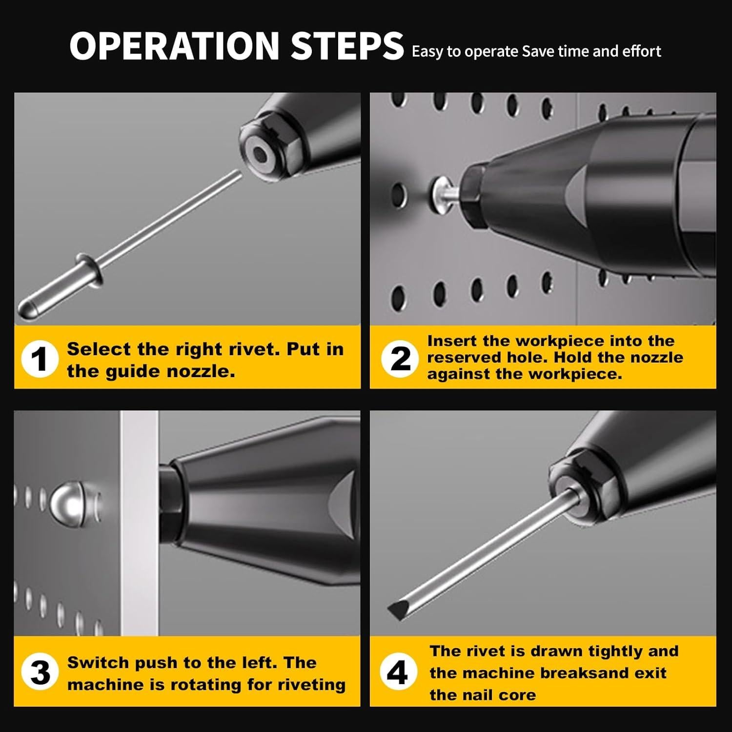 Pistola de Remaches Inalámbrica OXVIT 20V Sin Batería 3 Tamaños
