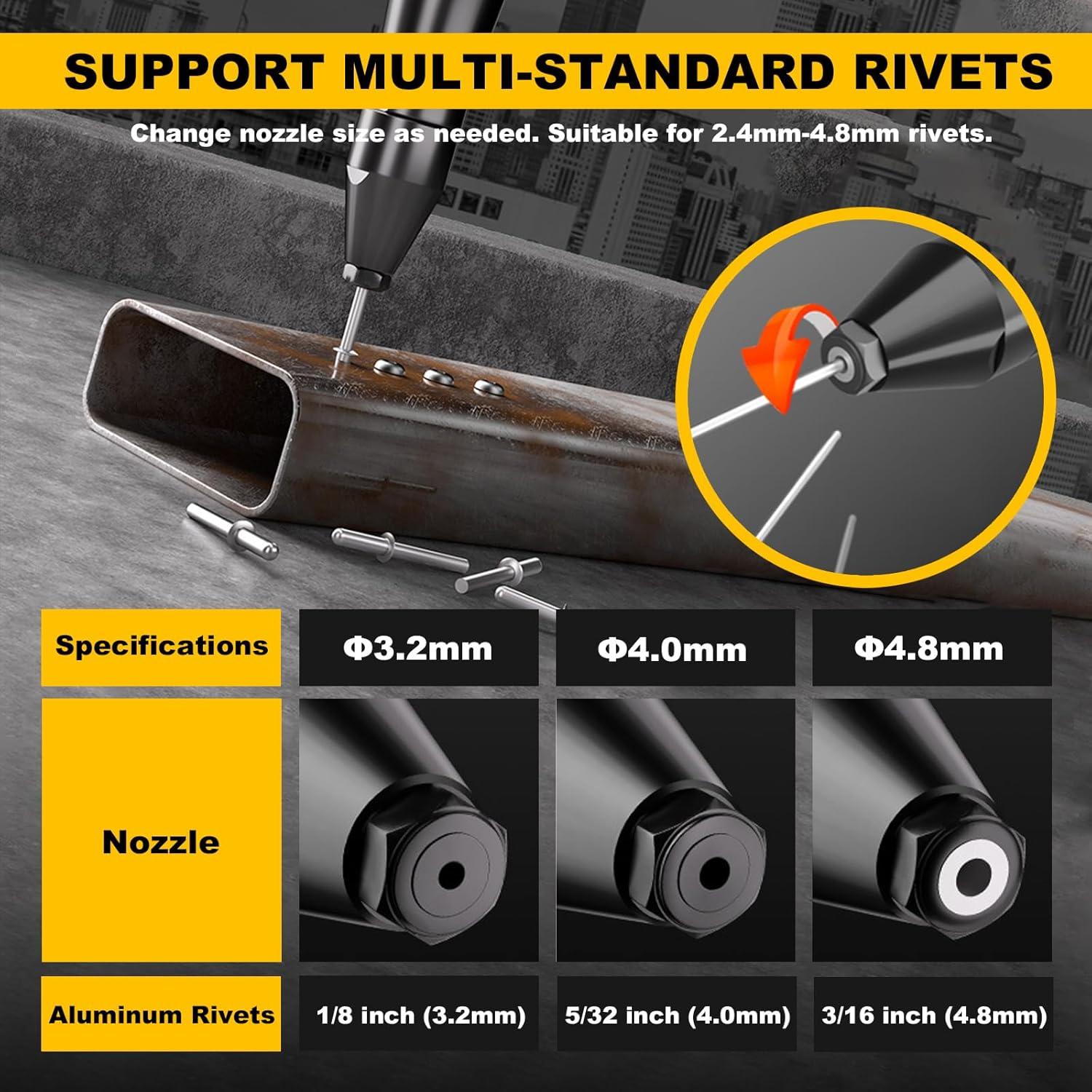 Pistola de Remaches Inalámbrica OXVIT 20V Sin Batería 3 Tamaños