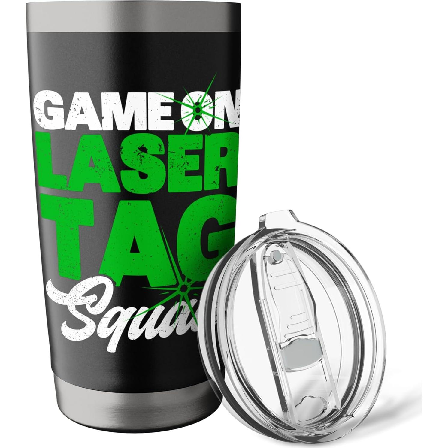 Vaso de Acero Inoxidable Aislado 20 oz Favores de Fiesta Laser Tag