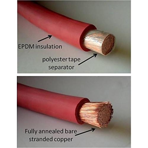 Cables de Batería de Cobre Puro WindyNation 2 AWG 0.3 m